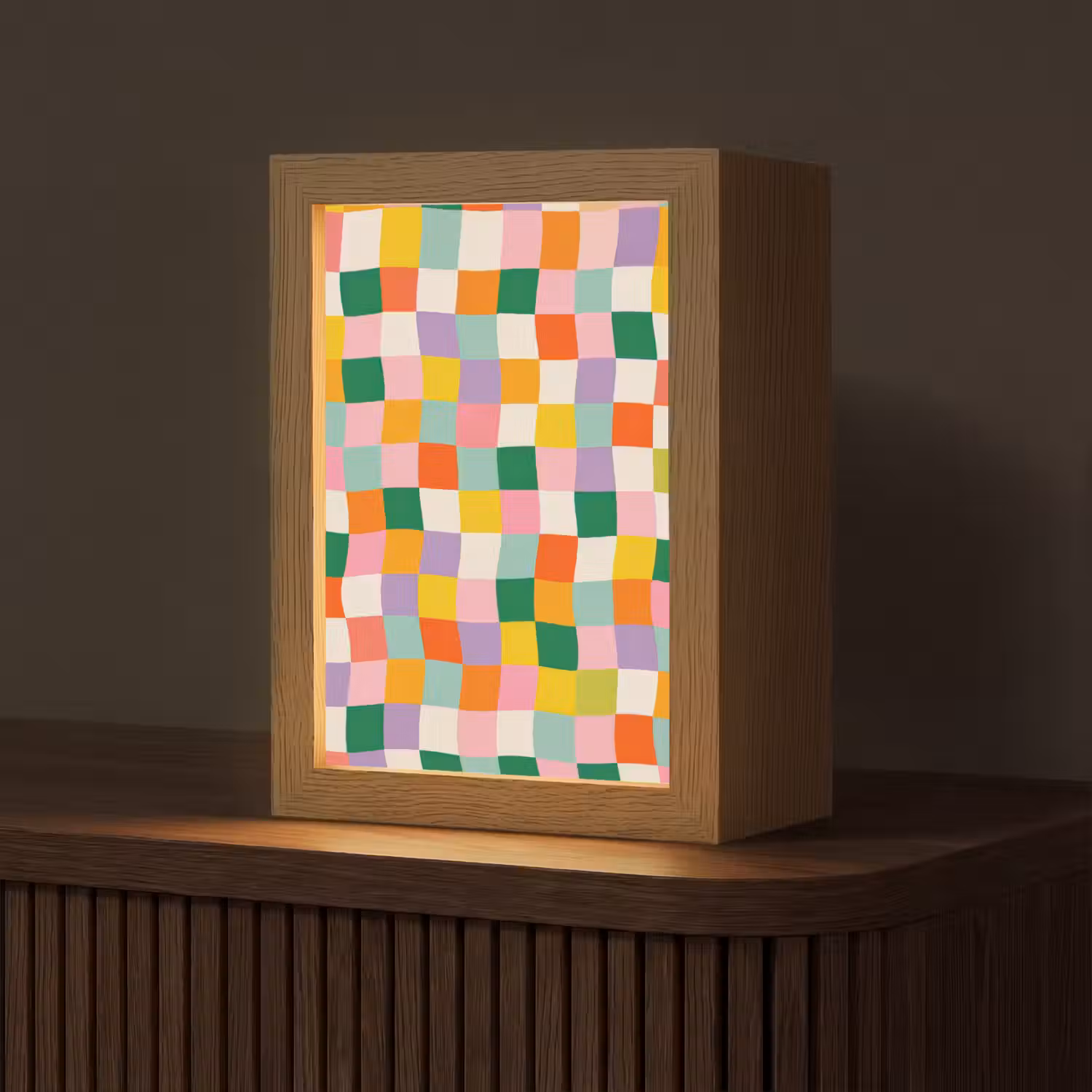 Vierkanten - Kleurrijk - Golvend Light Box met kabel (Tafellamp) klein -z3d_website