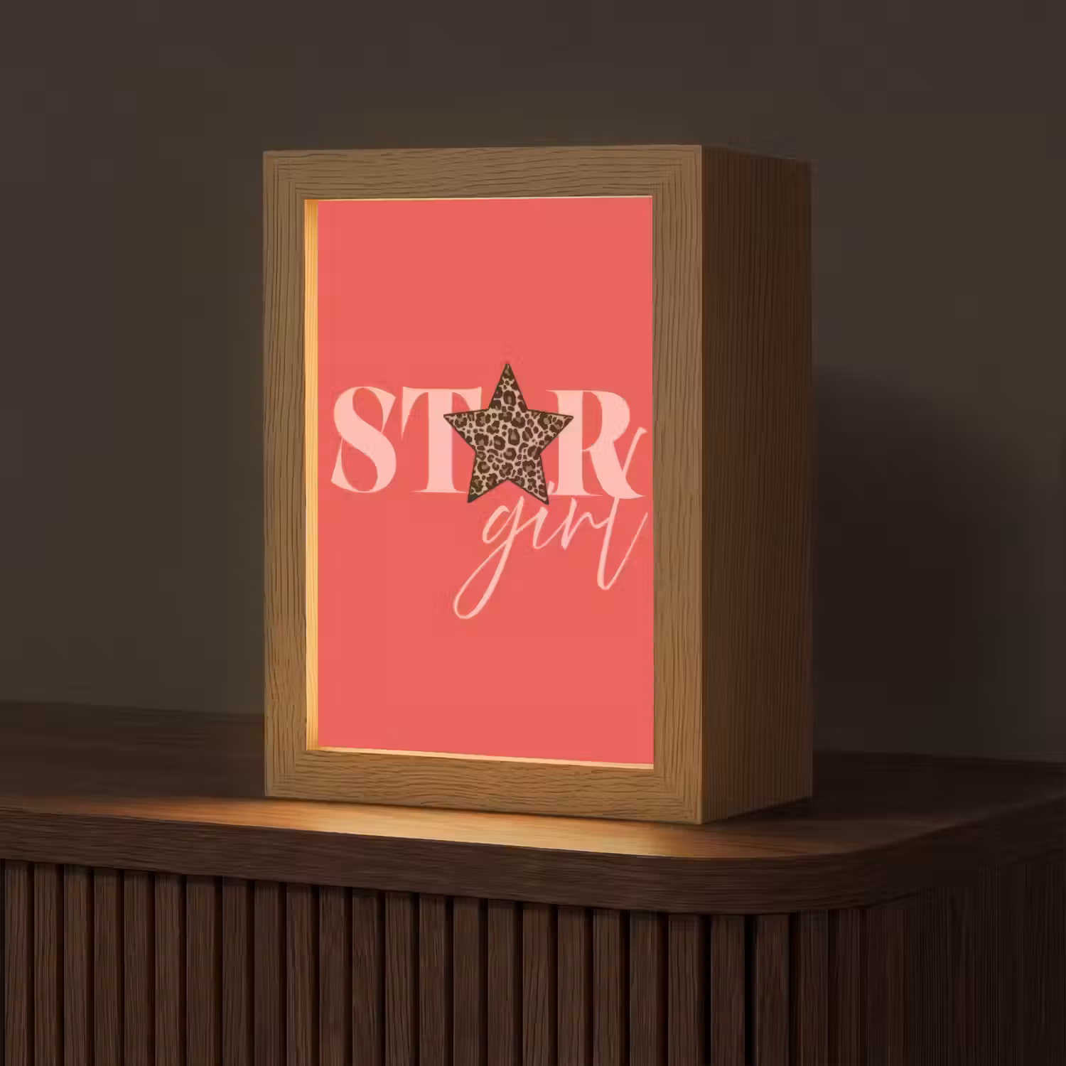Star girl - Rood - Panter - Ster Light Box met kabel (Tafellamp) klein -z3d_website