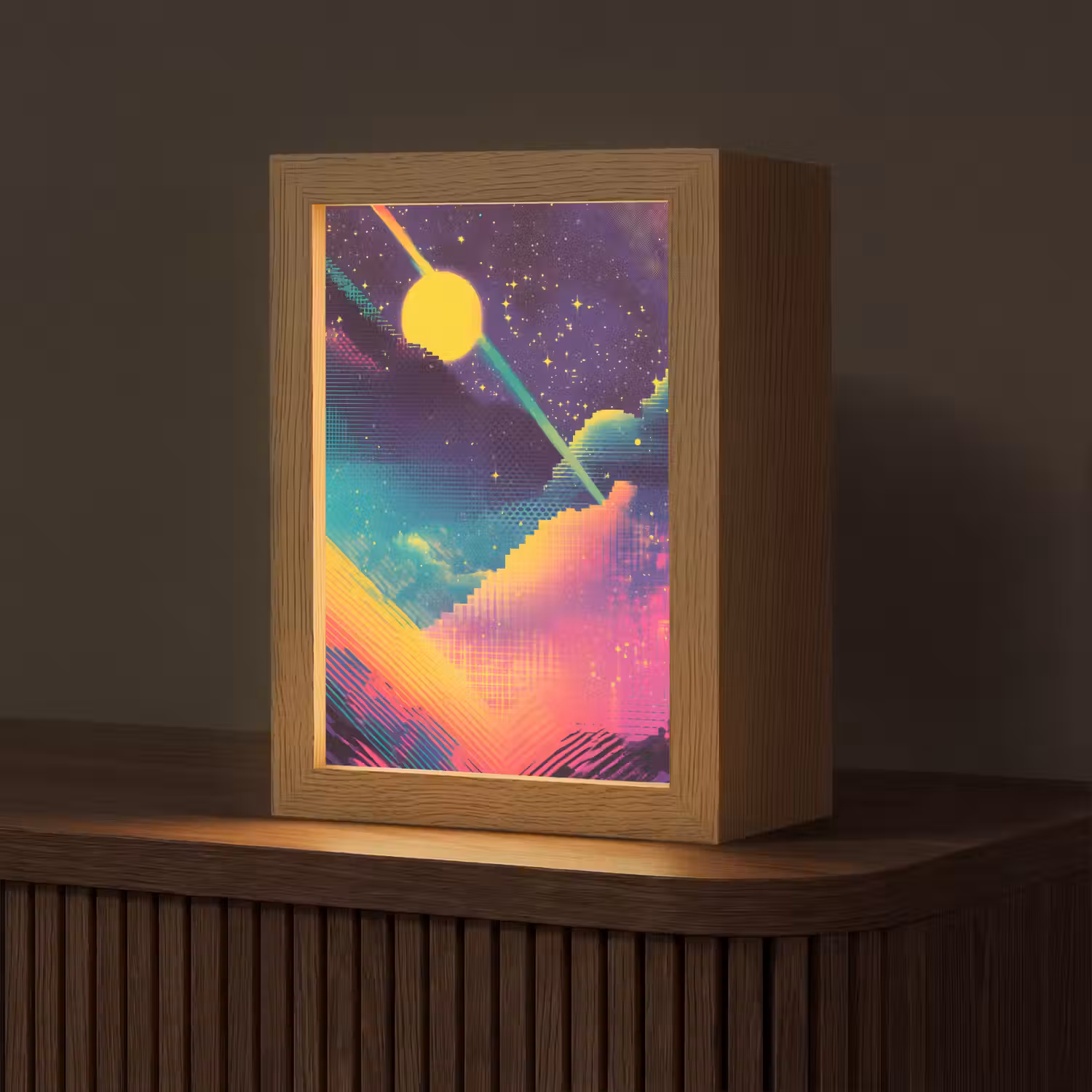 Sterren - Bergen - Kleurrijk Light Box met kabel (Tafellamp) klein -z3d_website