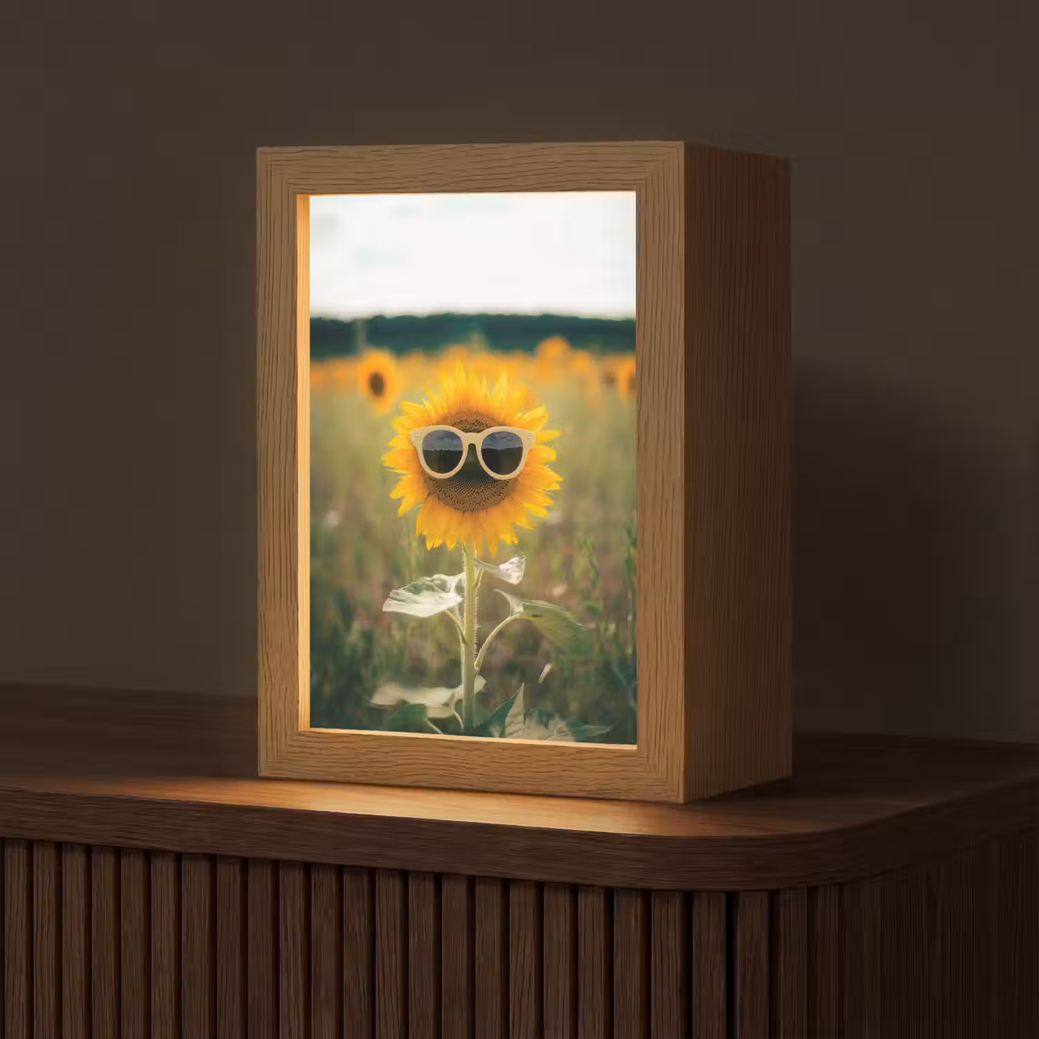 Zonnebloem - Veld - Zonnebril Light Box met kabel (Tafellamp) klein -z3d_website