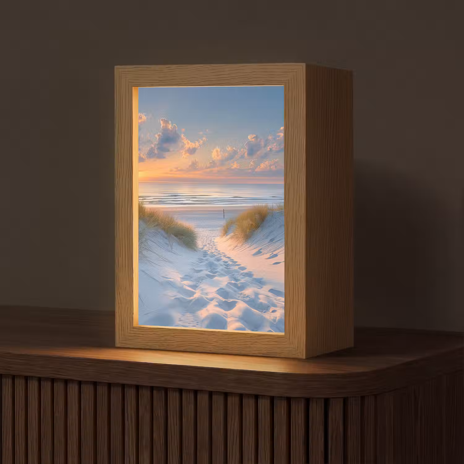Zonsondergang - Strand - Natuur - Zee - Zomer Light Box met kabel (Tafellamp) klein -z3d_website