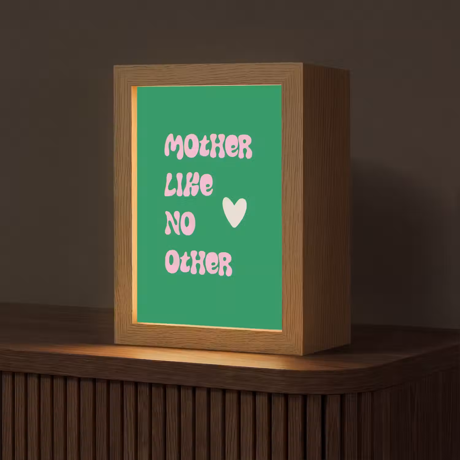 Tekst - Hartje - Moeder - Groen Light Box met kabel (Tafellamp) klein -z3d_website