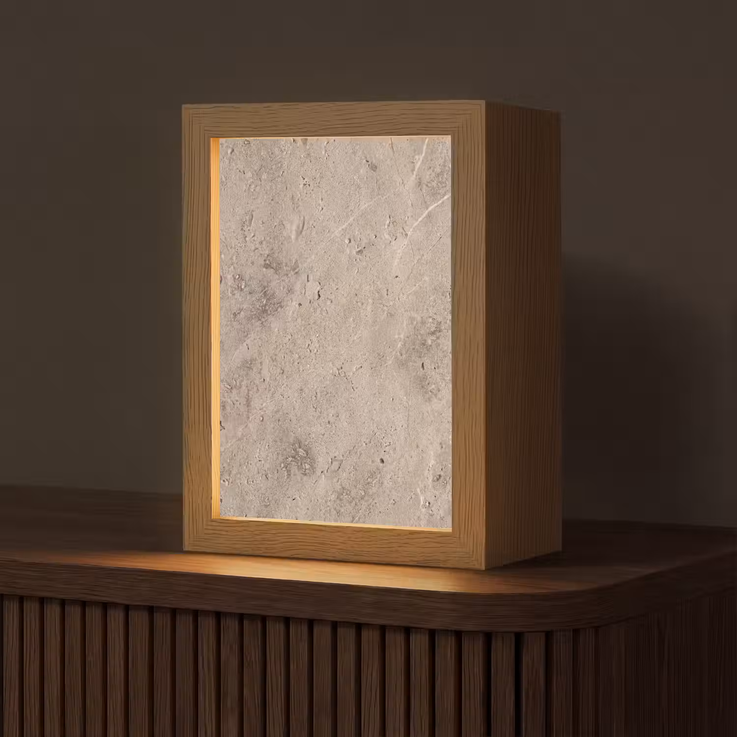 Textuur - Steen - Patroon - Rustiek - Beige Light Box met kabel (Tafellamp) klein -z3d_website