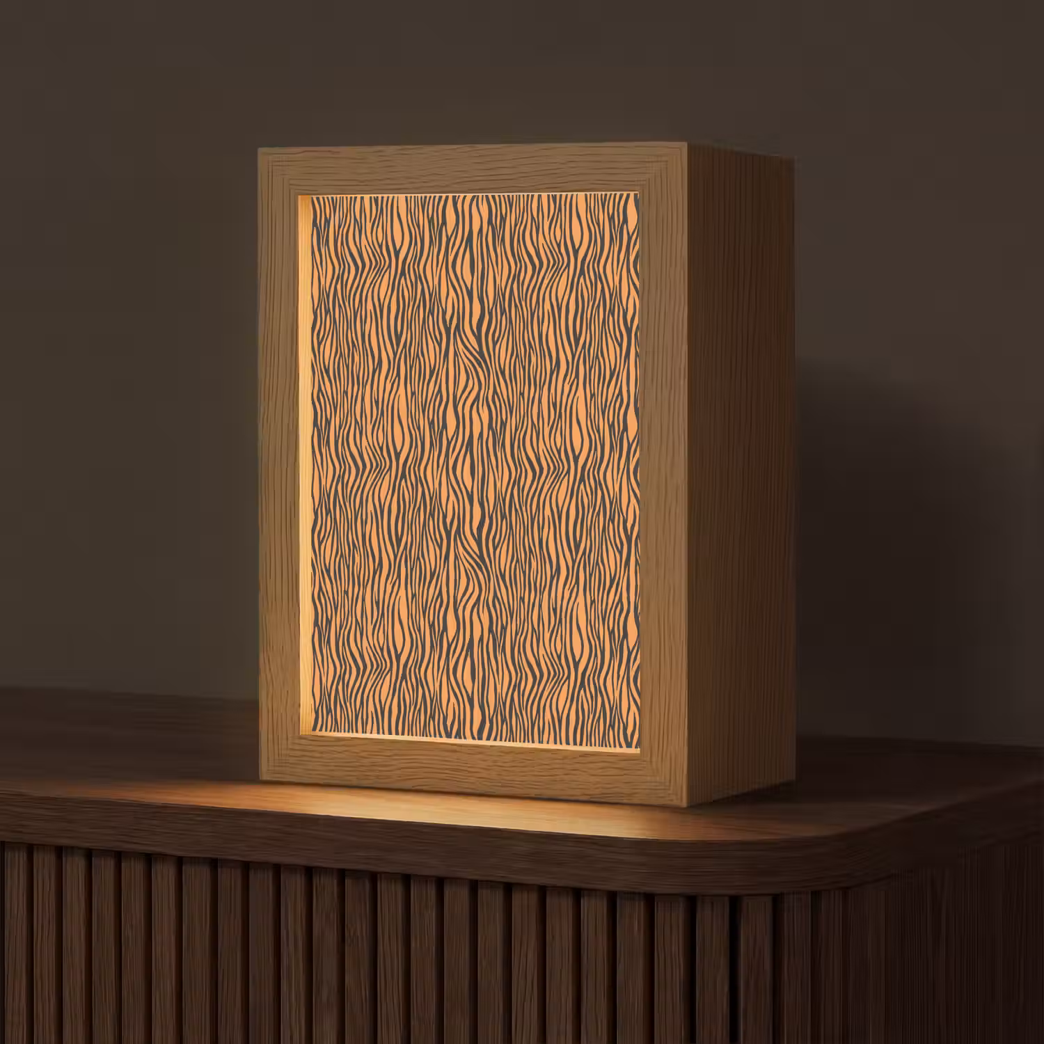 Tijger - Oranje - Patroon - Strepen Light Box met kabel (Tafellamp) klein 925 -z3d_website