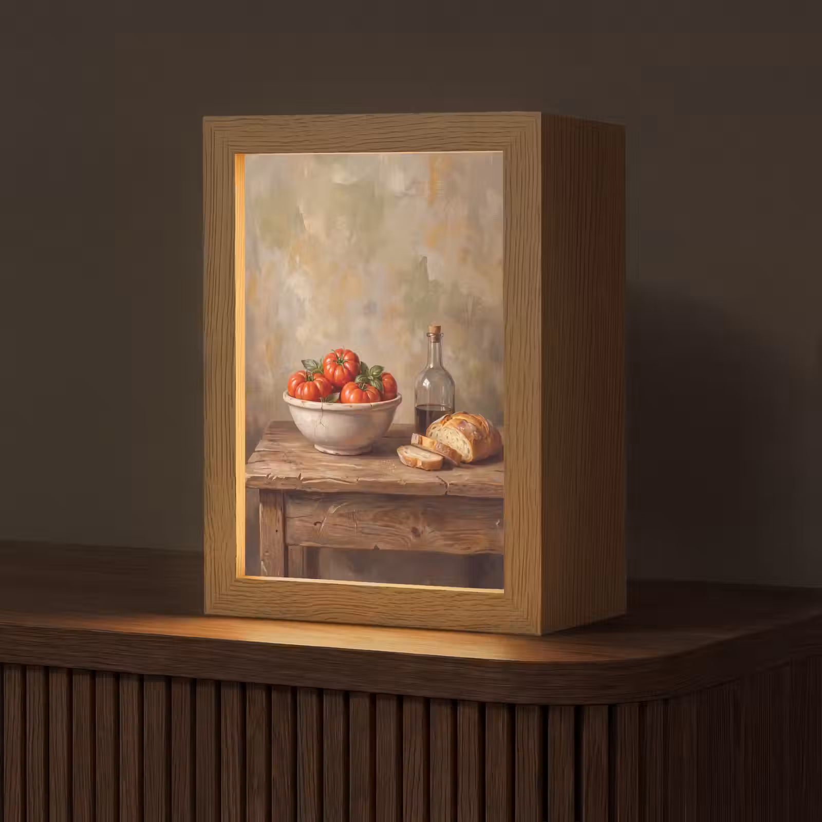 Table Lamp - Tomatoes - Bowl - Food - Tomaten - Kom - Eten Light Box met kabel (Tafellamp) klein
