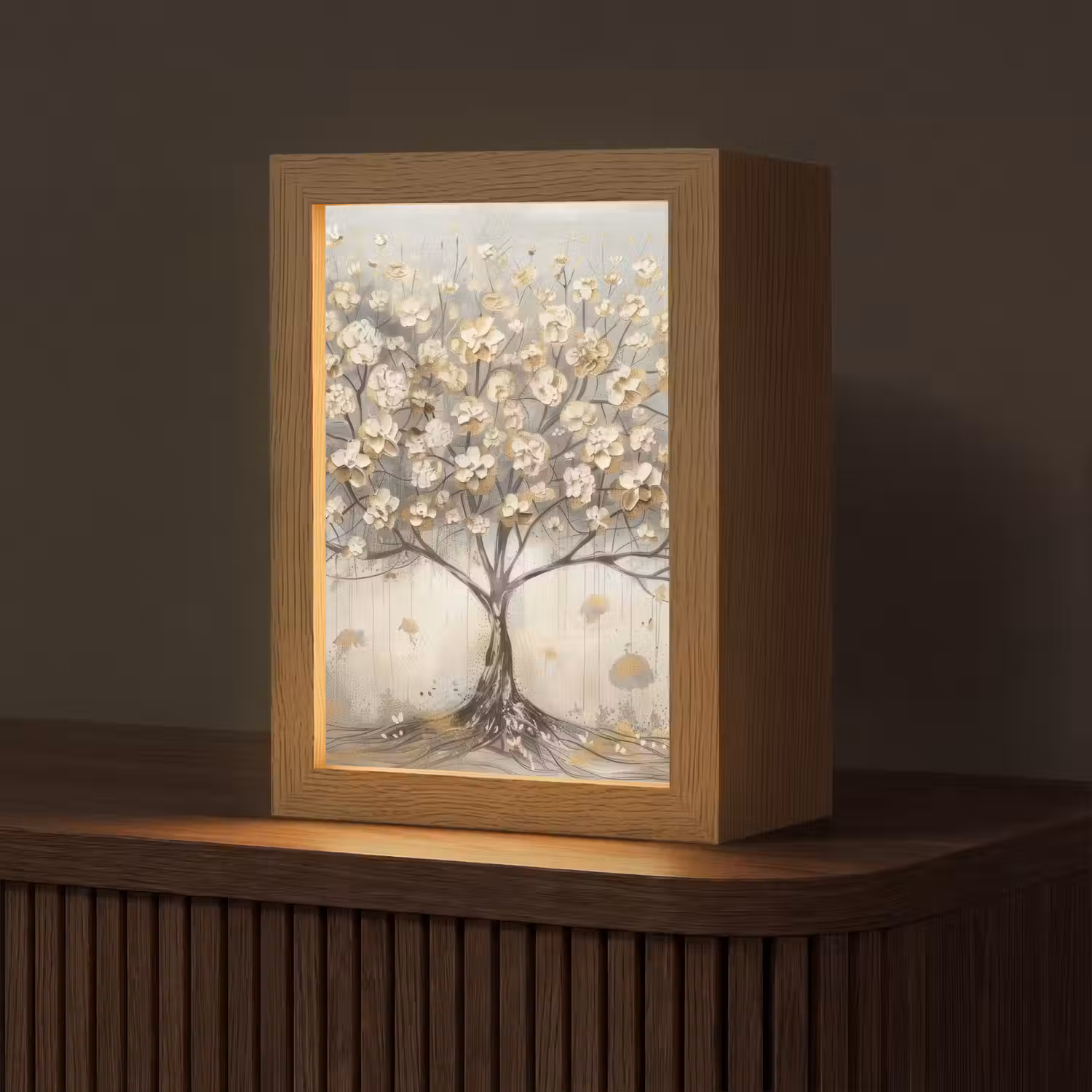 Boom - Beige - Goud - Verflook - Grijs Light Box met kabel (Tafellamp) klein -z3d_website