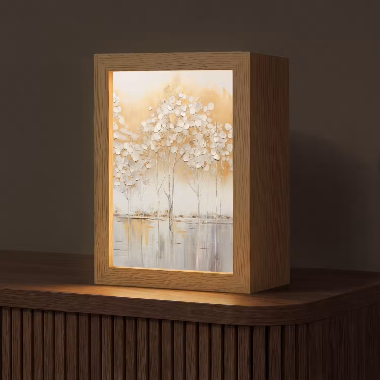 Bomen - Kunst - Acryl - Natuur Light Box met kabel (Tafellamp) klein -z3d_website
