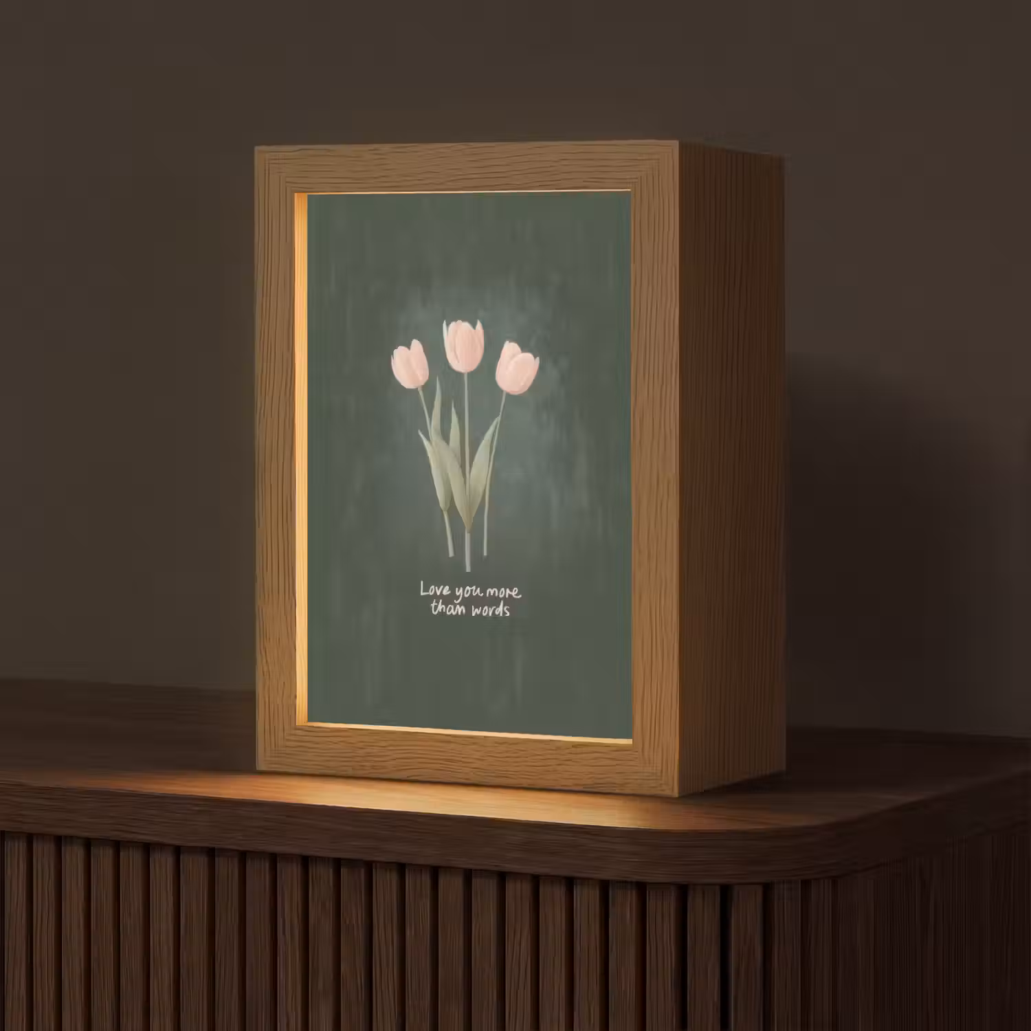 Tulpen - Roze - Tekst - Love Light Box met kabel (Tafellamp) klein -z3d_website
