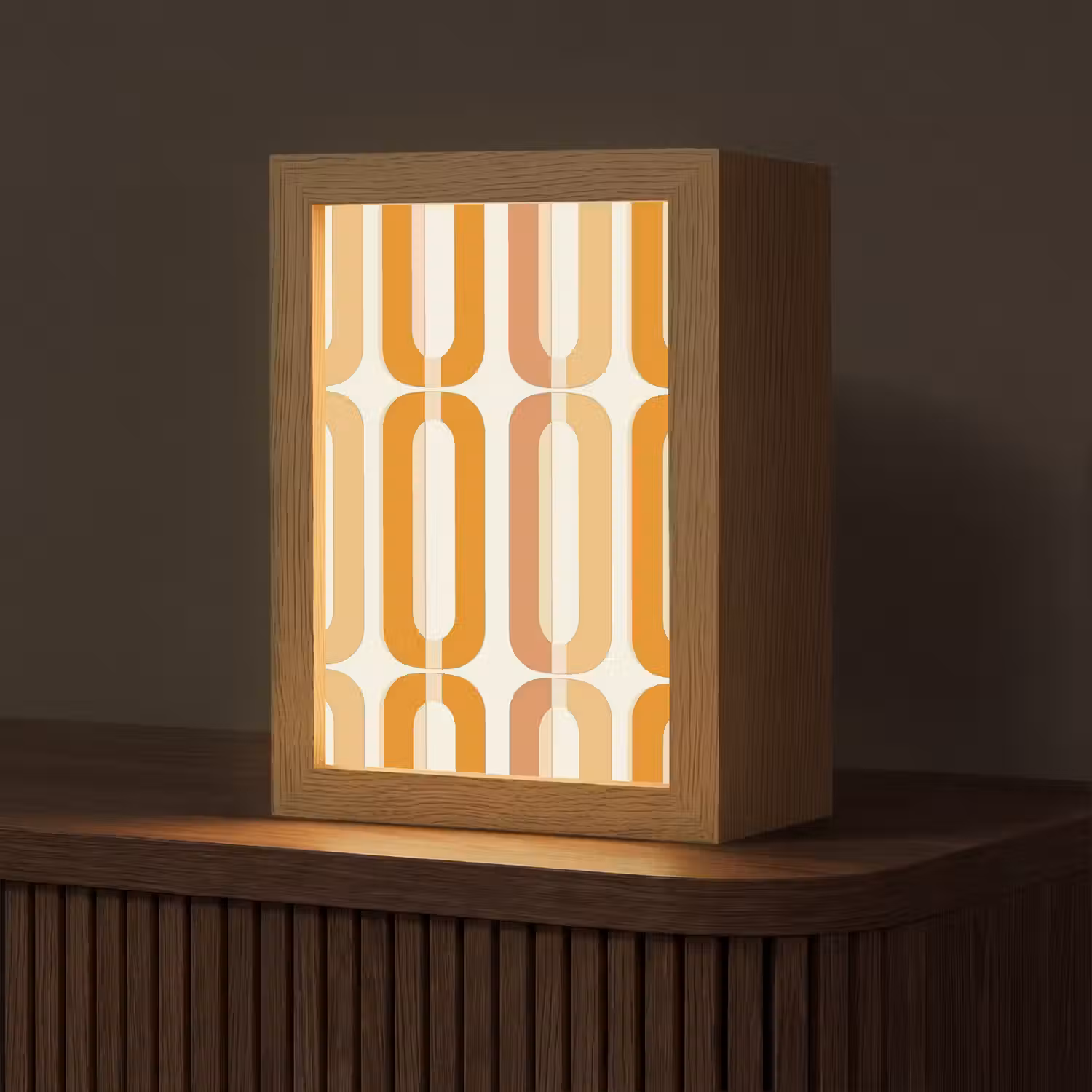 U-vorm - Retro - Oranje Light Box met kabel (Tafellamp) klein 925 -z3d_website