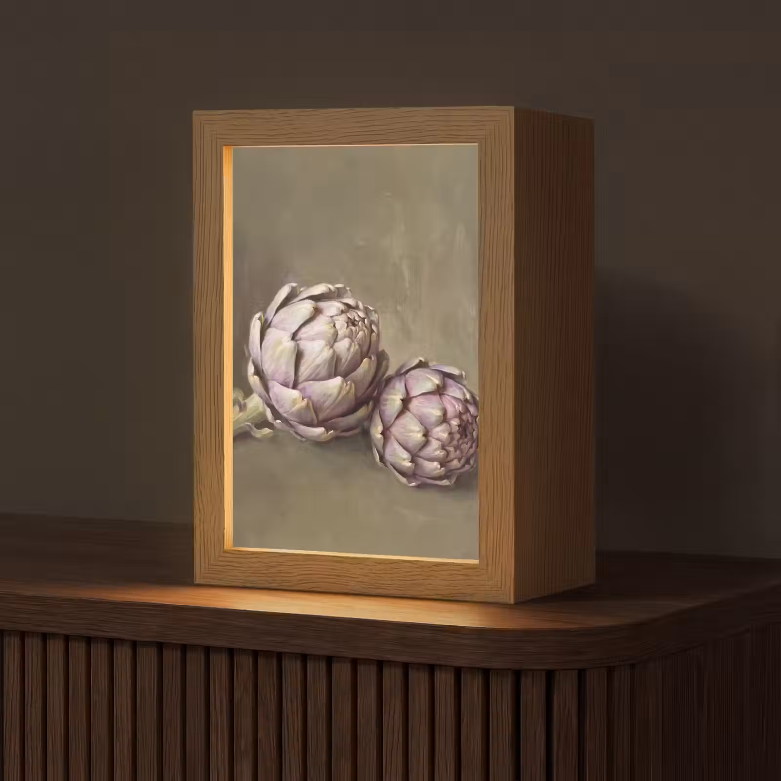 Table Lamp - Vegetables - Still Life - Painting - Groente - Stilleven - Schilderij Light Box met kabel (Tafellamp) klein