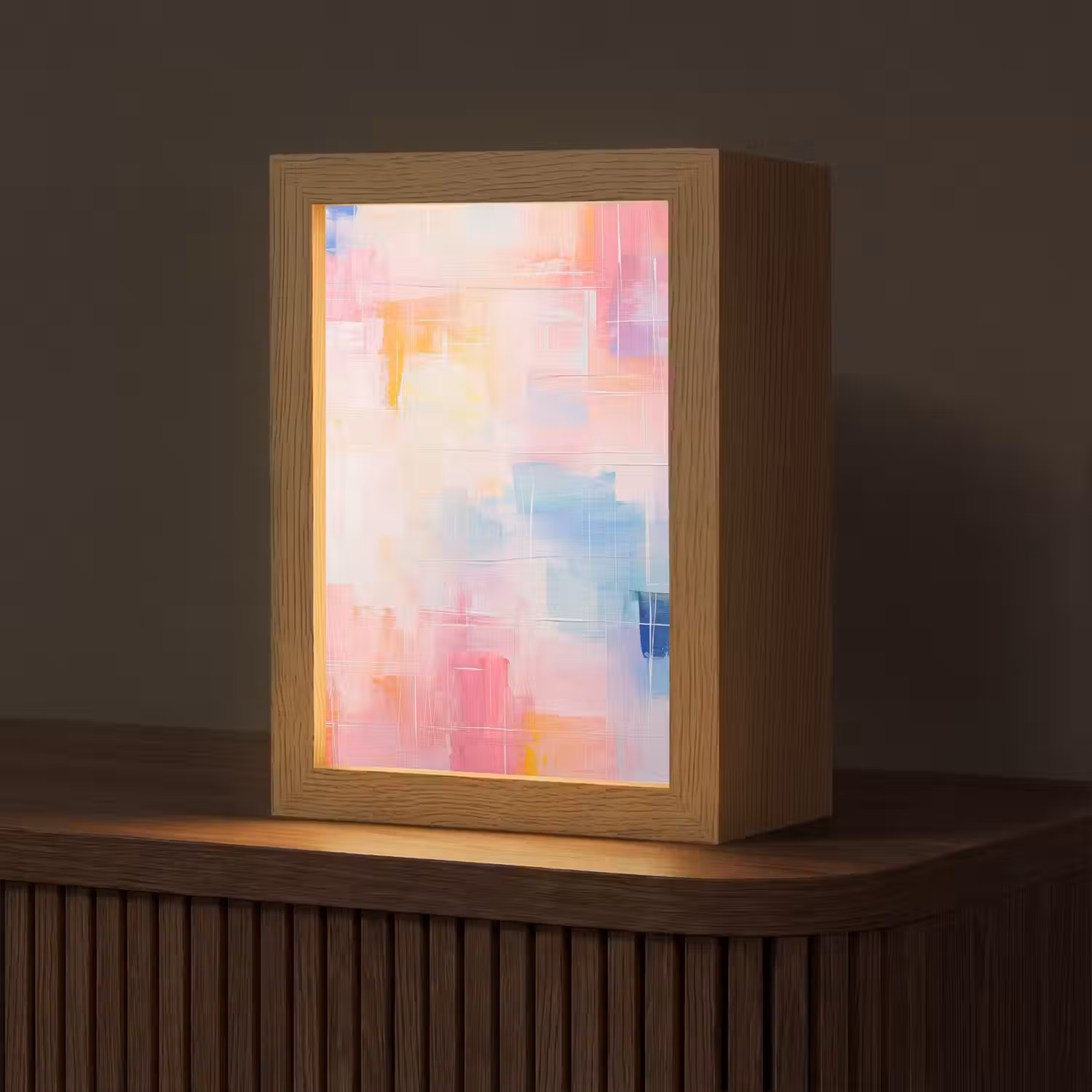 Aquarel - Pastel - Abstract - Kunst Light Box met kabel (Tafellamp) klein -z3d_website