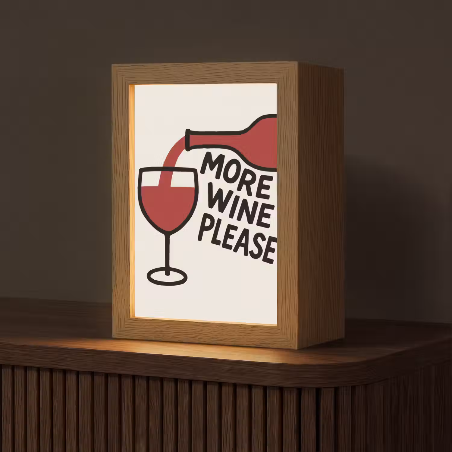 Wijnfles - Quote - Rood - Glas Light Box met kabel (Tafellamp) klein -z3d_website