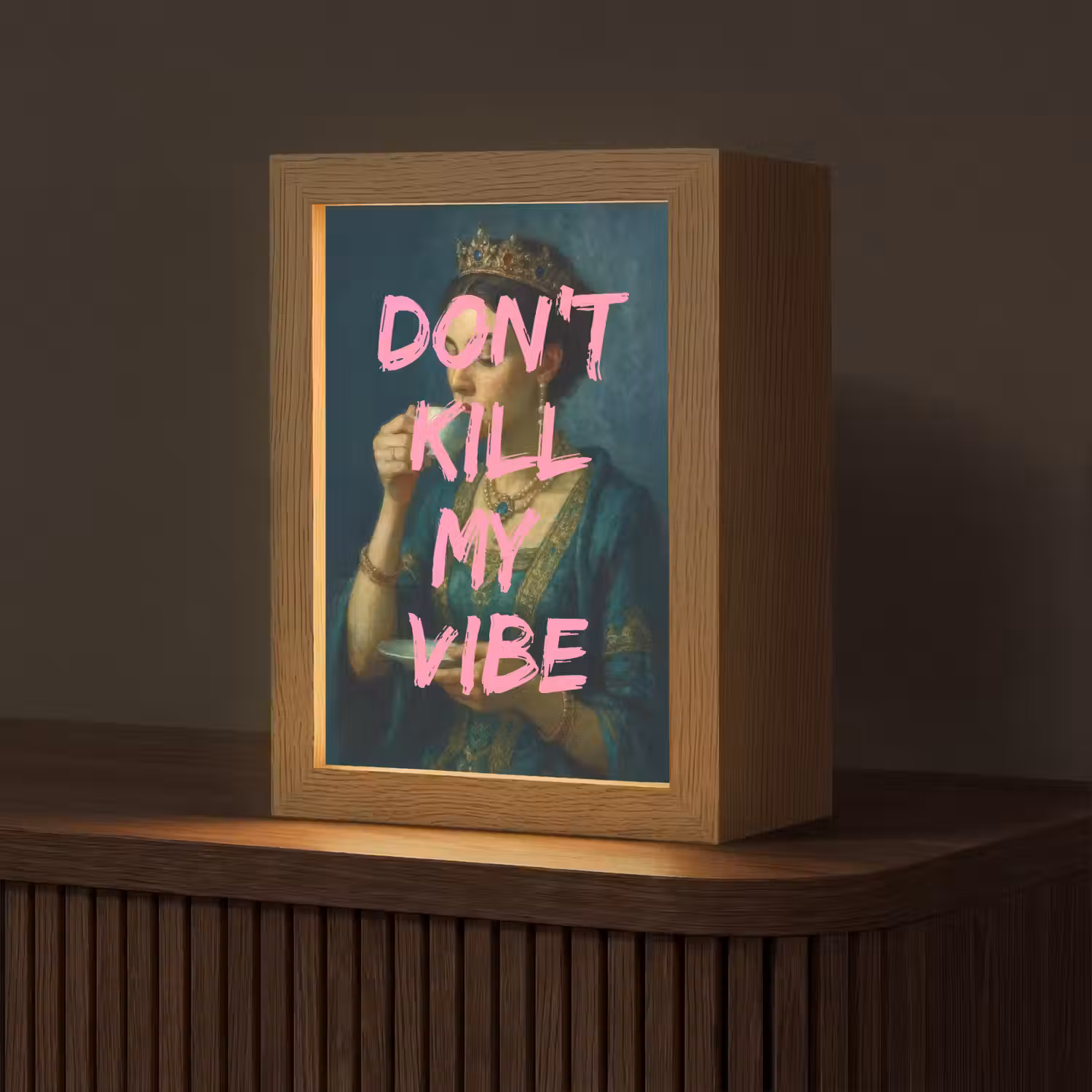 Vrouw - Portret - Kroon Light Box met kabel (Tafellamp) klein -z3d_website