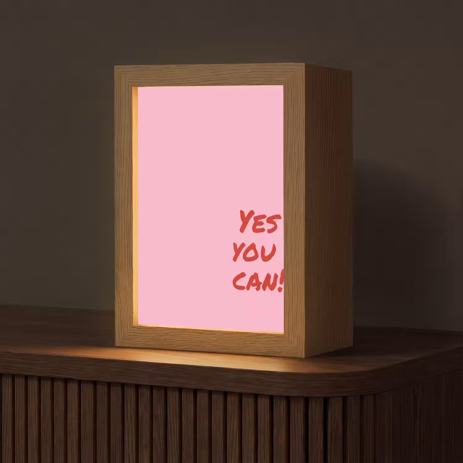 Yes you can do it - Rood - Roze Light Box met kabel (Tafellamp) klein -z3d_website