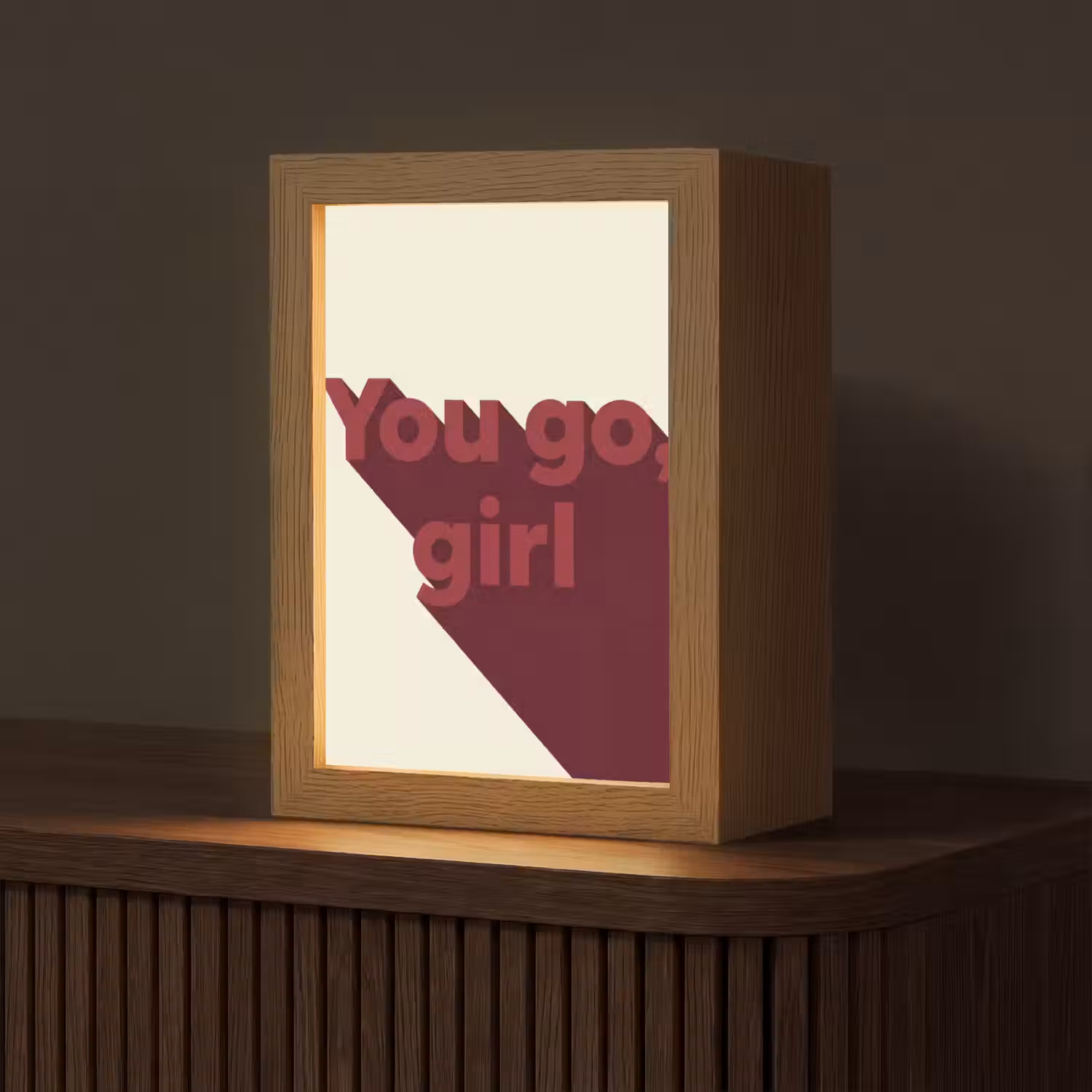 you go girl - 3D - Rood Light Box met kabel (Tafellamp) klein -z3d_website
