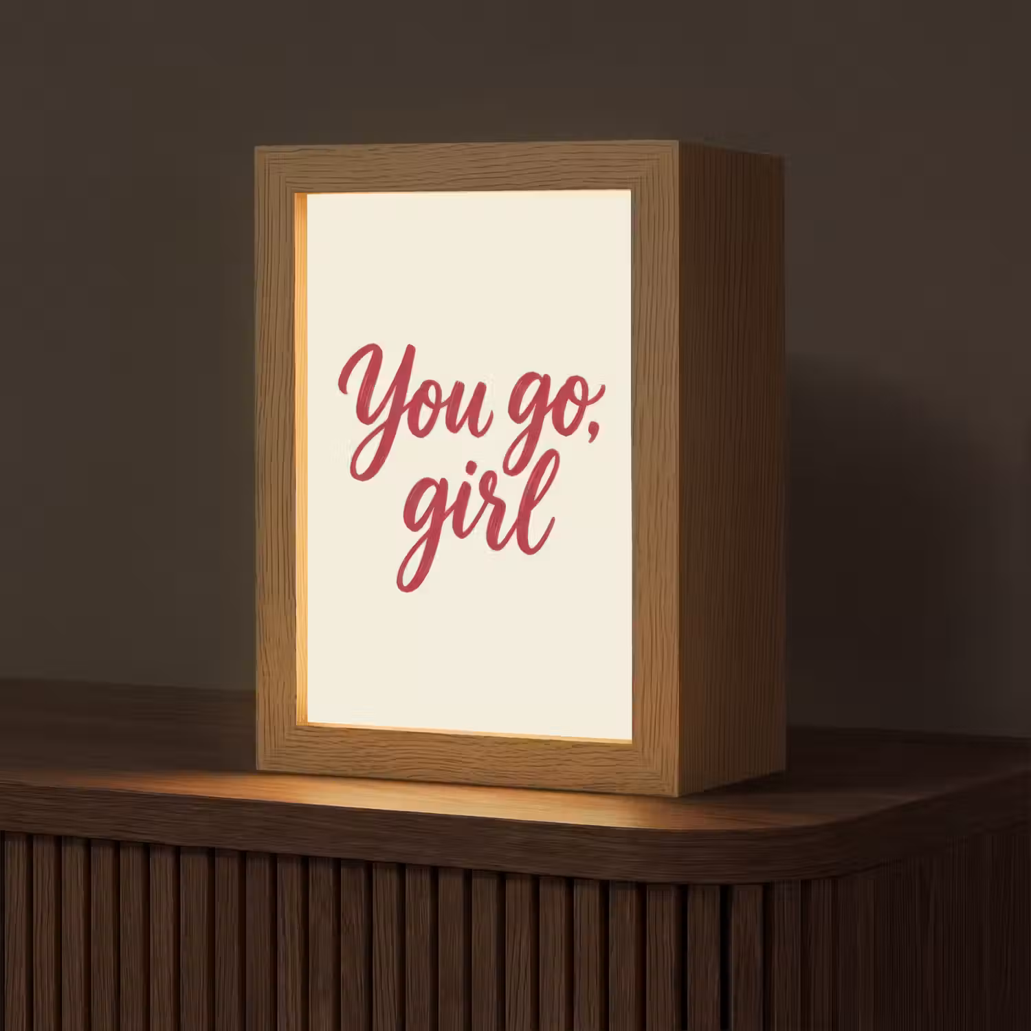 you go girl - Rood - Wit Light Box met kabel (Tafellamp) klein -z3d_website