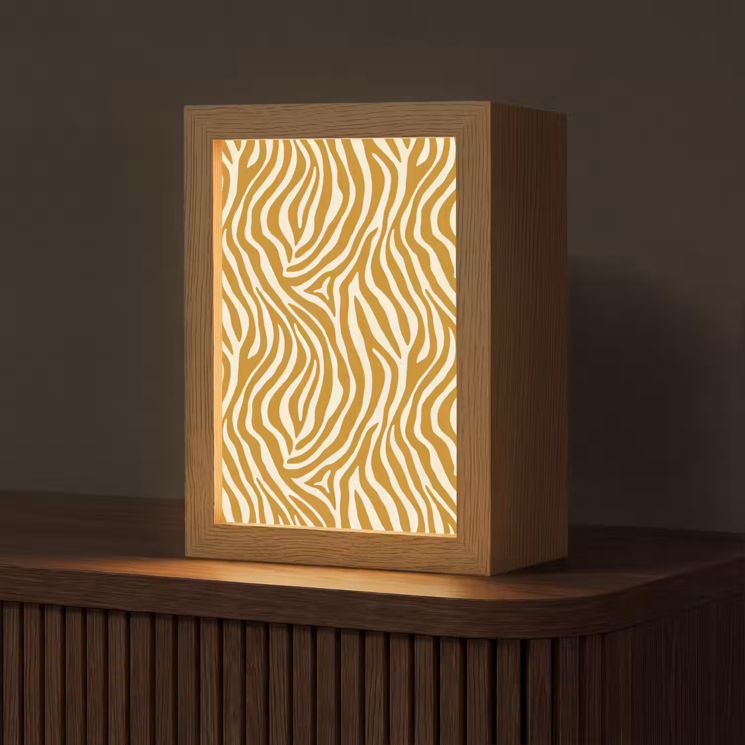 Zebra - Klassiek - Oker - Geel Light Box met kabel (Tafellamp) klein 925 -z3d_website