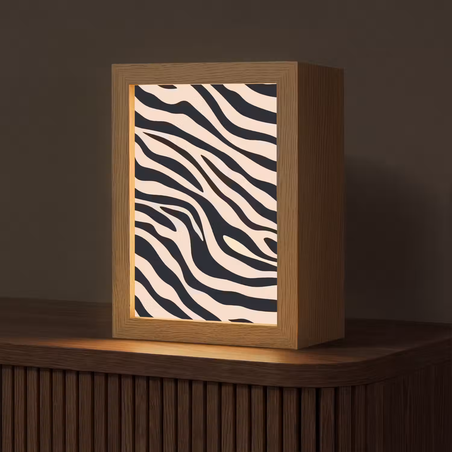 Zebraprint - Dynamisch - Roze Light Box met kabel (Tafellamp) klein -z3d_website
