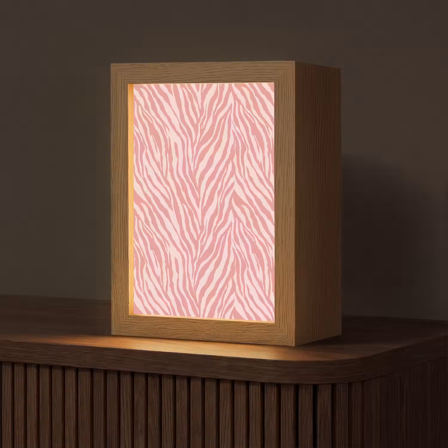 Zebra - Print - Roze Light Box met kabel (Tafellamp) klein 925 -z3d_website