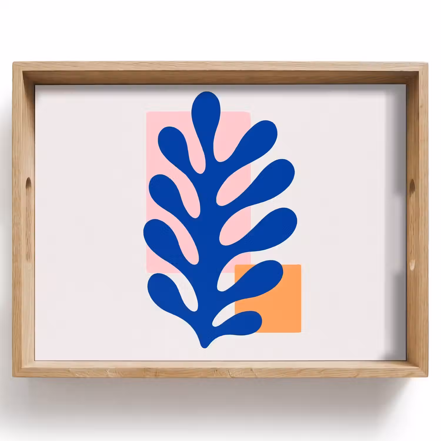 Abstract - Blad - Blauw - Rechthoeken Dienblad Rechthoek middel -z3d_shopping