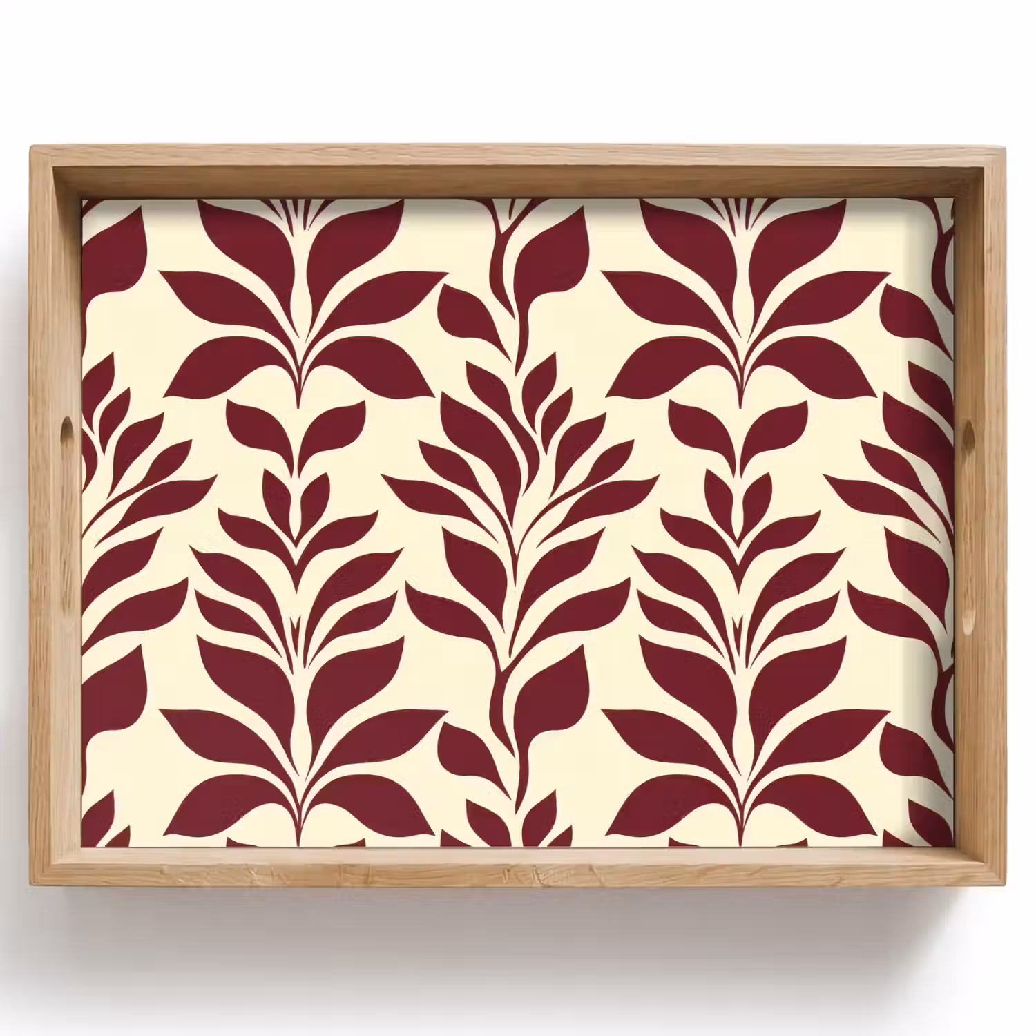 Abstract - Bladeren - Burgundy Dienblad Rechthoek middel 911 -z3d_shopping
