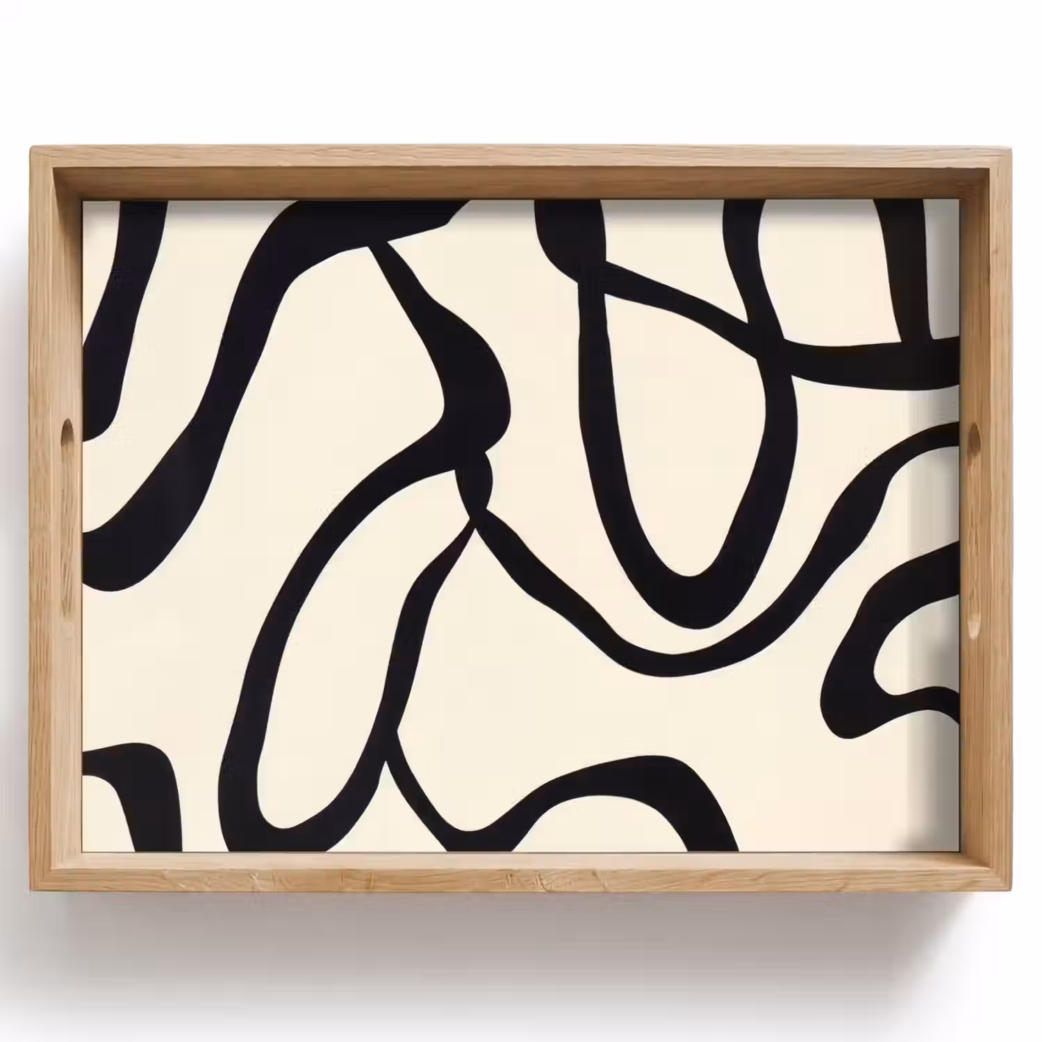Abstract - Lijnen - Modern - Beige Dienblad Rechthoek middel -z3d_shopping
