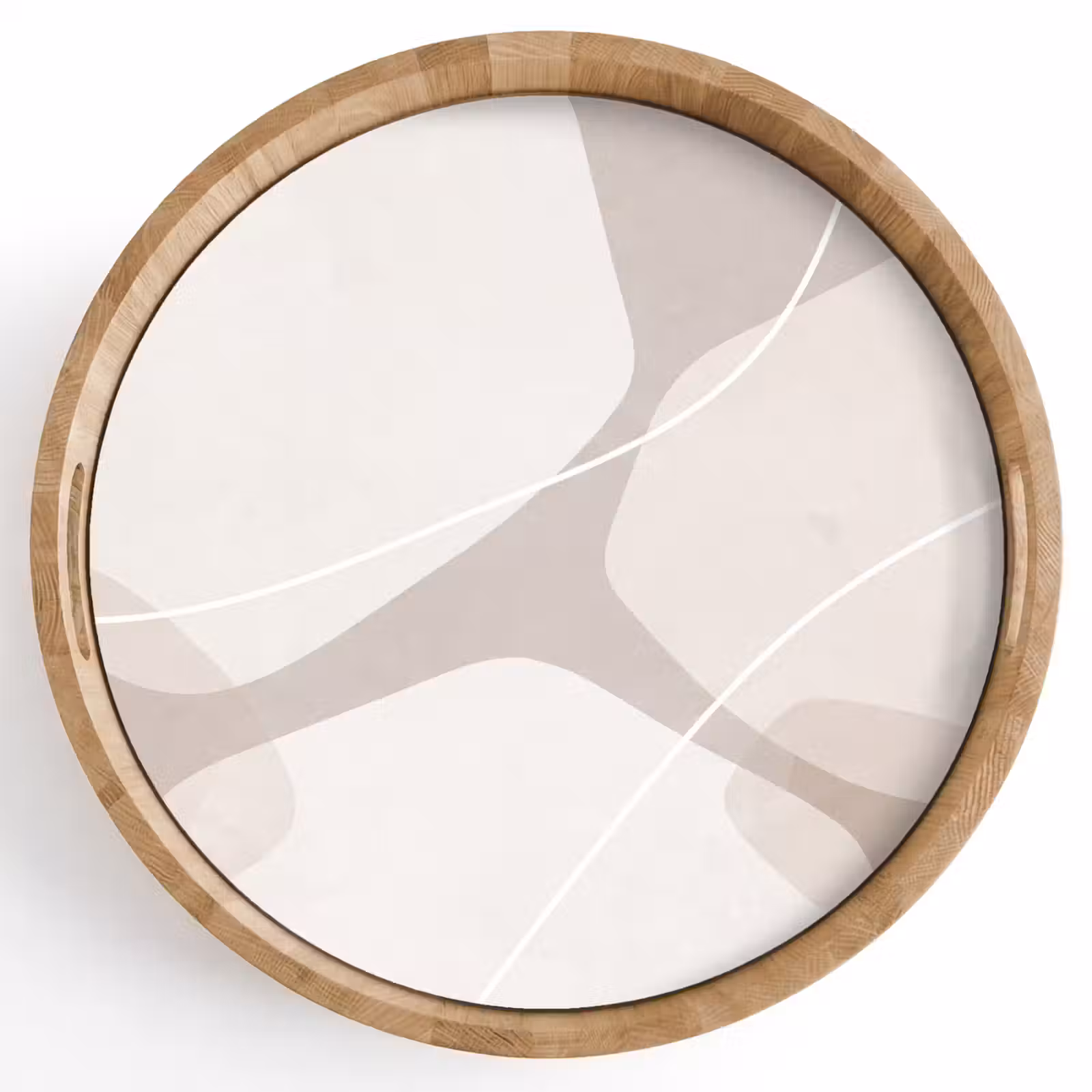 Tray - Abstract - Shapes - Beige - Abstract - Vormen - Beige Dienblad Rond middel