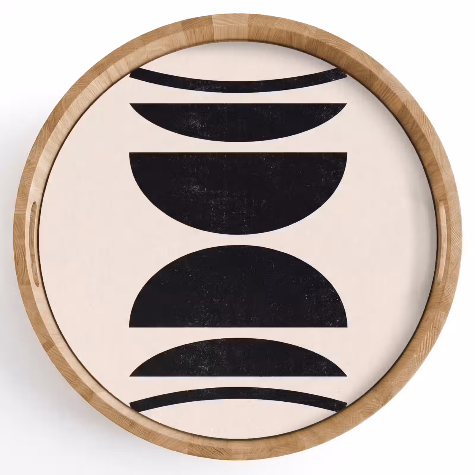 Tray - Abstract - Shapes - Black - Abstract - Vormen - Zwart Dienblad Rond middel