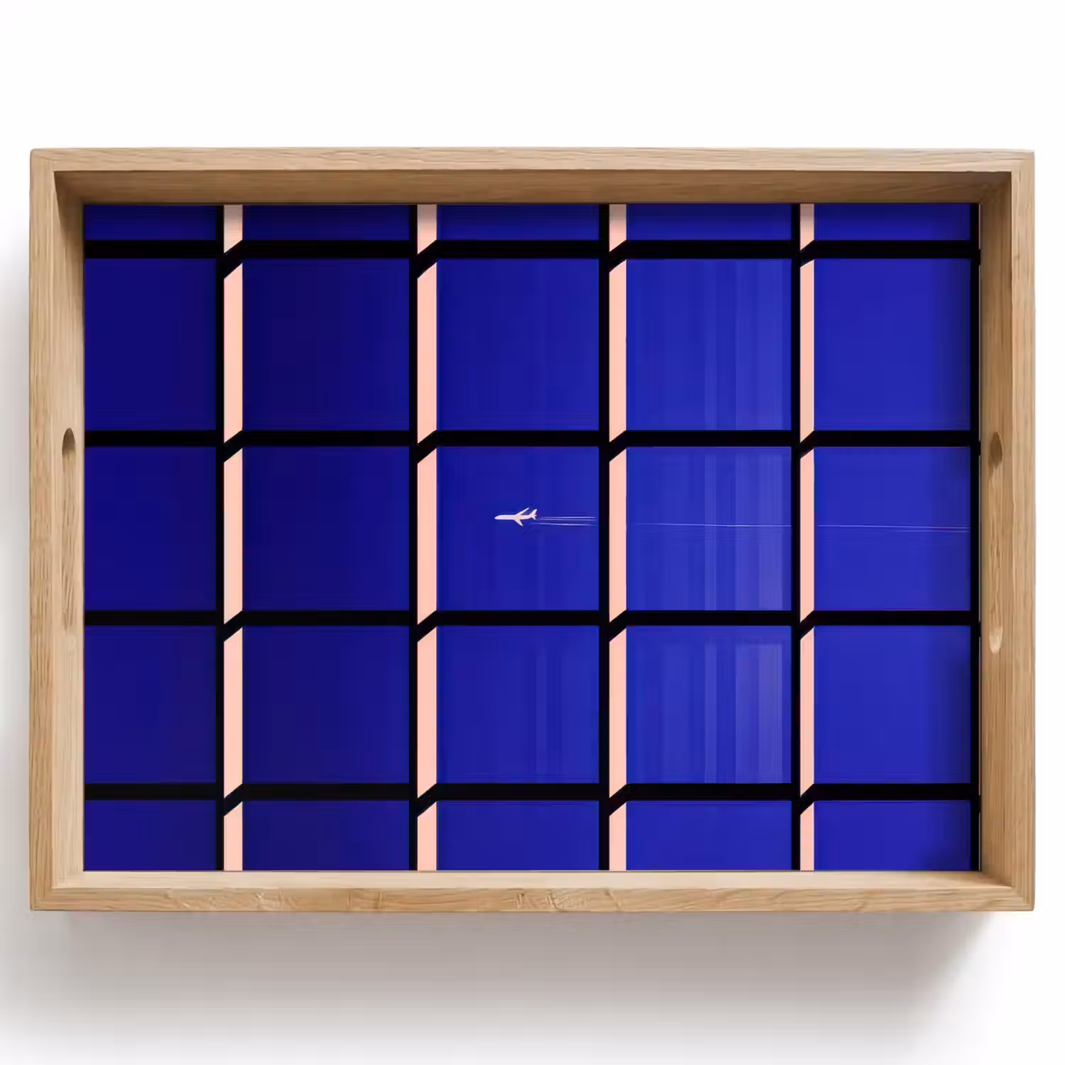 Vliegtuig - Ruiten - Blauw - Rechthoekig Dienblad Rechthoek middel -z3d_shopping