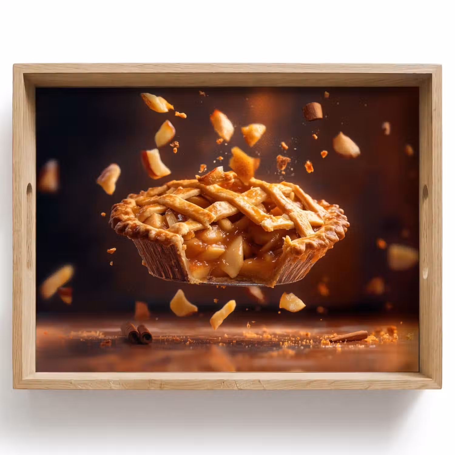 Appel - Taart - Warm - Eten Dienblad Rechthoek middel -z3d_shopping