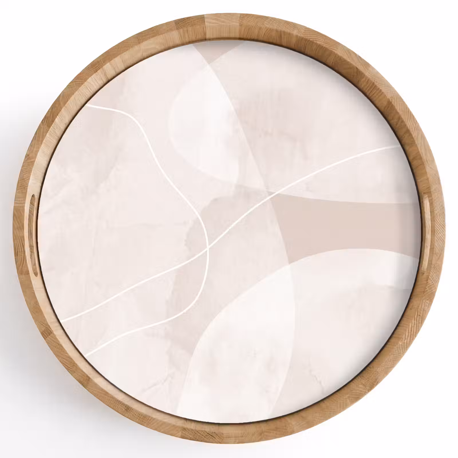Tray - Art - Lines - Modern - Kunst - Lijnen - Modern Dienblad Rond middel