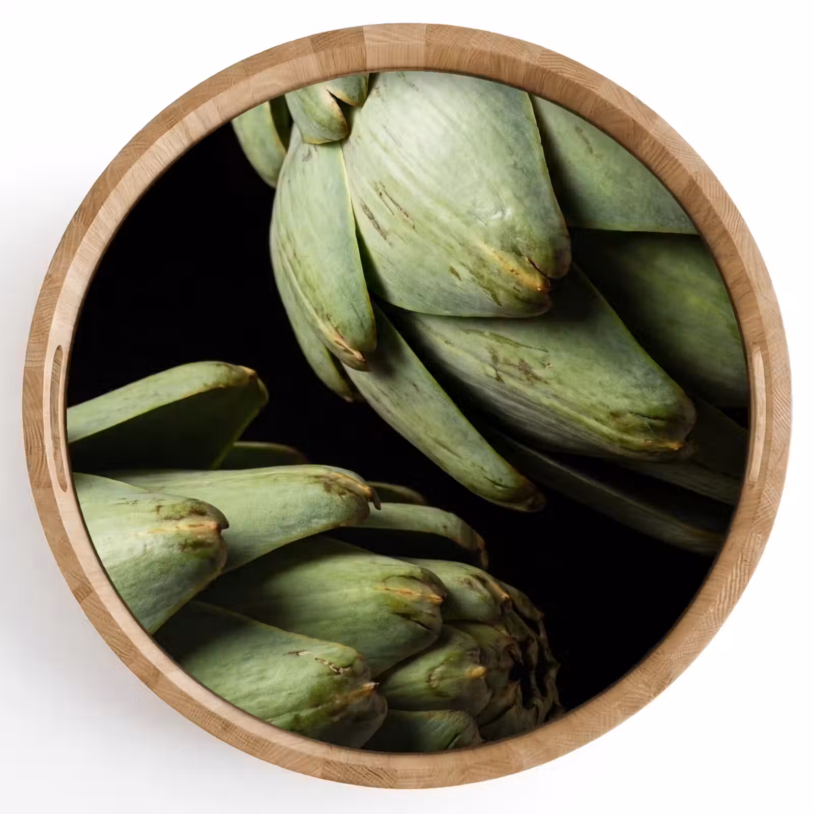 Tray - Artichoke - Green - Food - Artisjok - Groen - Eten Dienblad Rond middel