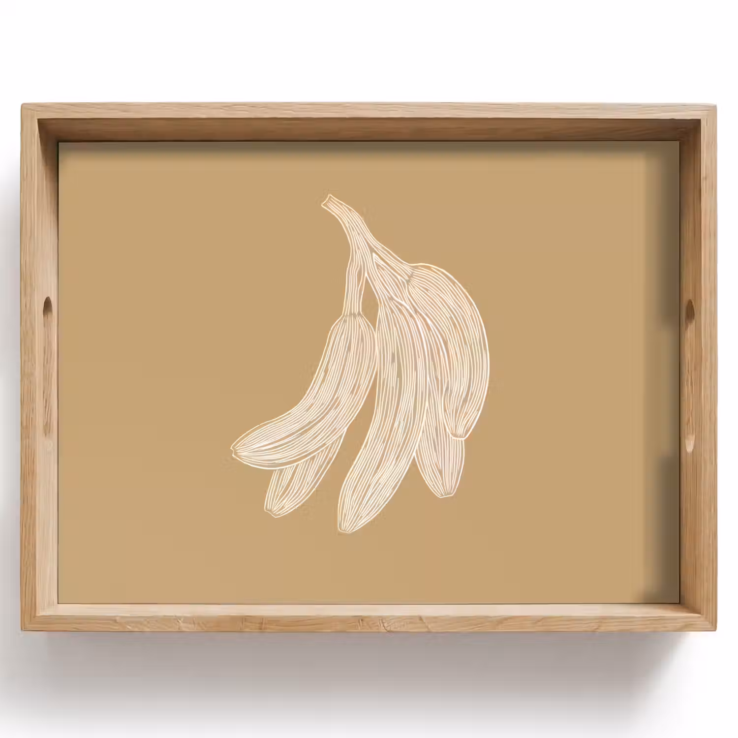 Bananen - Beige - Lijntekening - Minimalistisch Dienblad Rechthoek middel -z3d_shopping