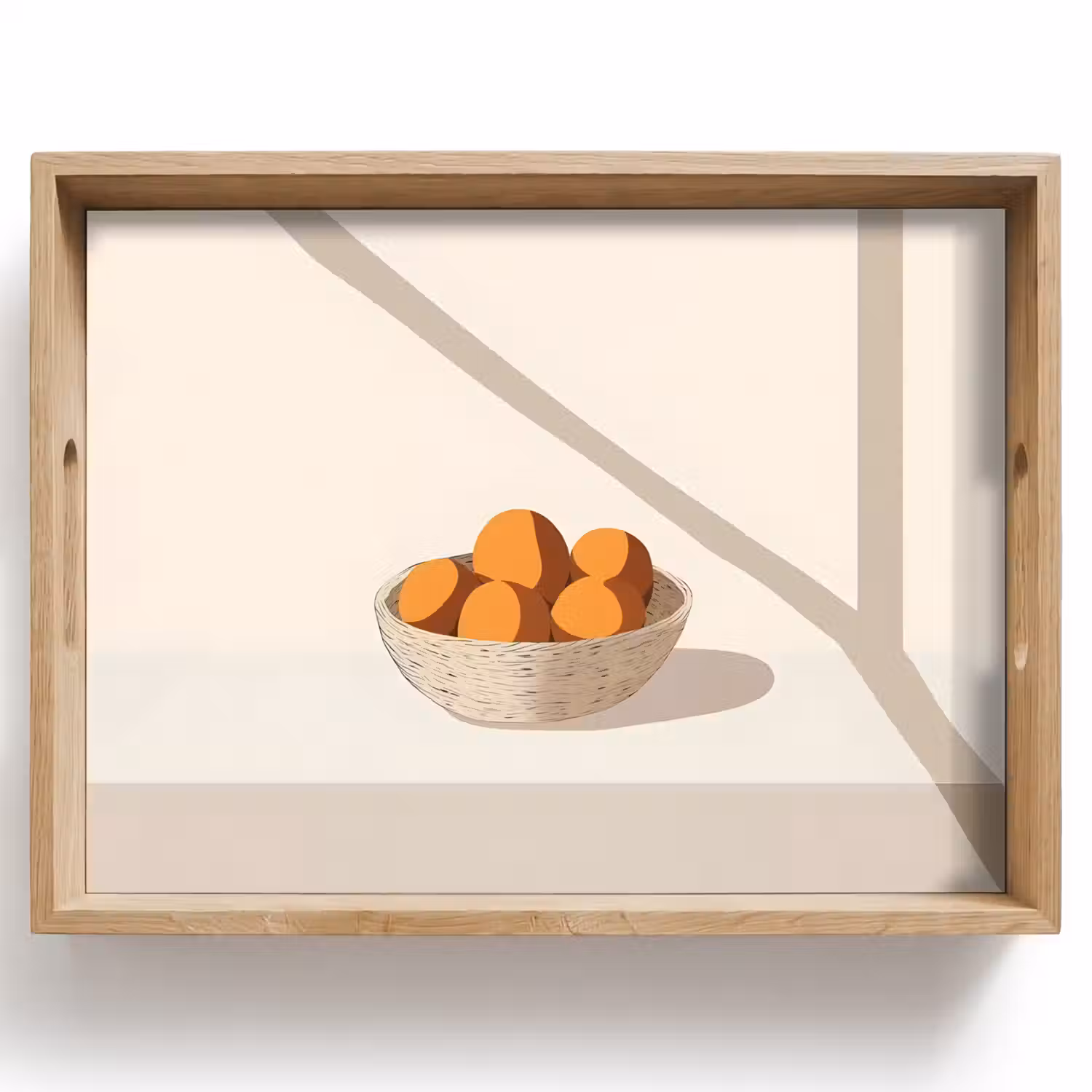 Mand - Fruit - Minimalistisch - Oranje Dienblad Rechthoek middel -z3d_shopping