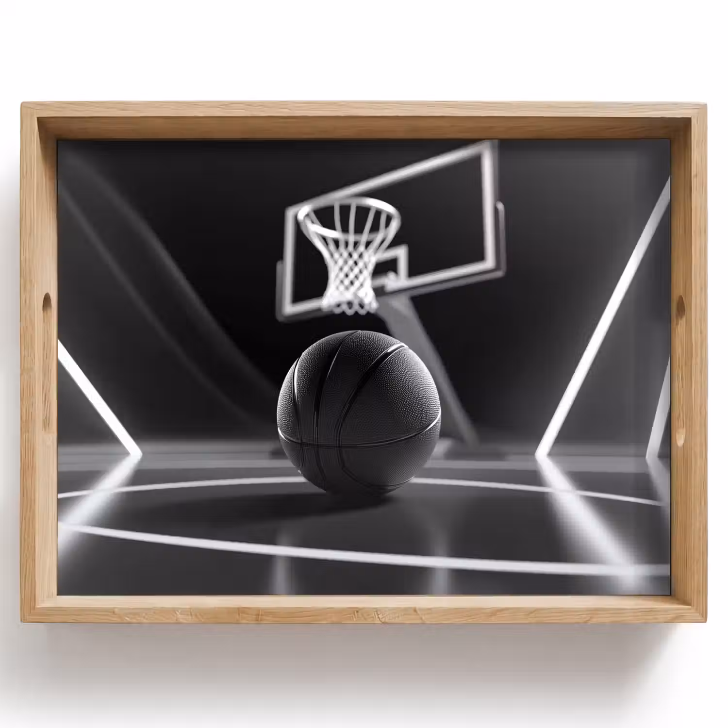 Basketbal - Basketbalveld - Lichtlijnen Dienblad Rechthoek middel -z3d_shopping