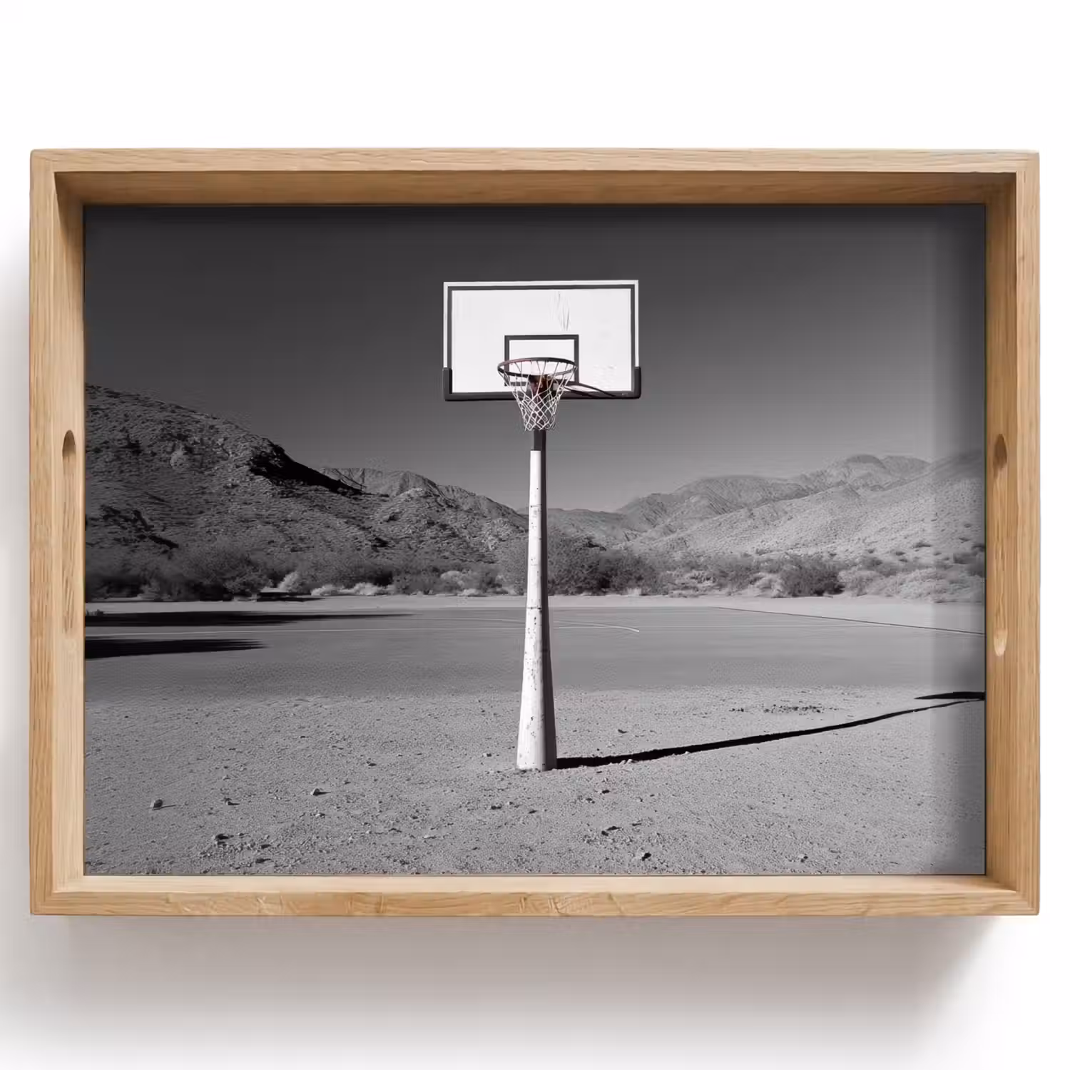 Basketbalpaal - Landschap - Zand - Wit Dienblad Rechthoek middel -z3d_shopping