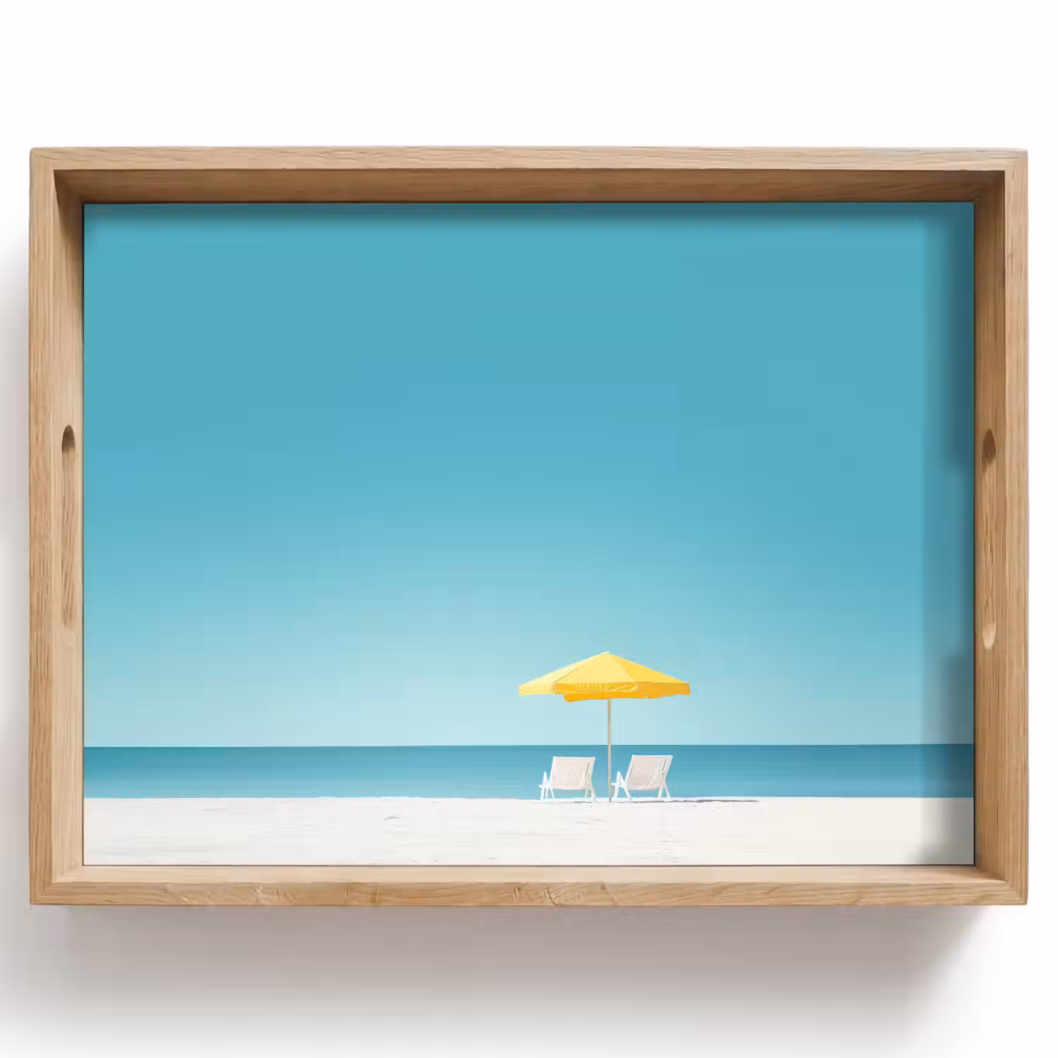 Strand - Blauwe lucht - Geel - Parasol Dienblad Rechthoek middel -z3d_shopping
