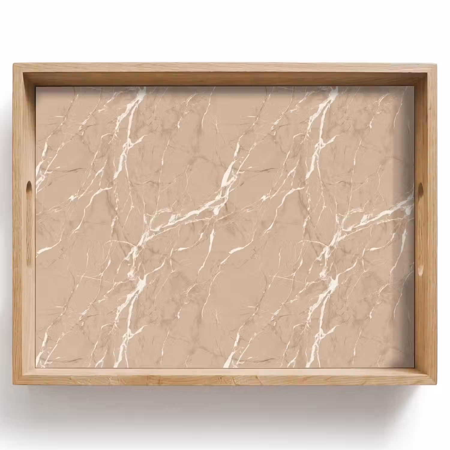 Beige - Marmer - Organisch - Wit Dienblad Rechthoek middel 911 -z3d_shopping