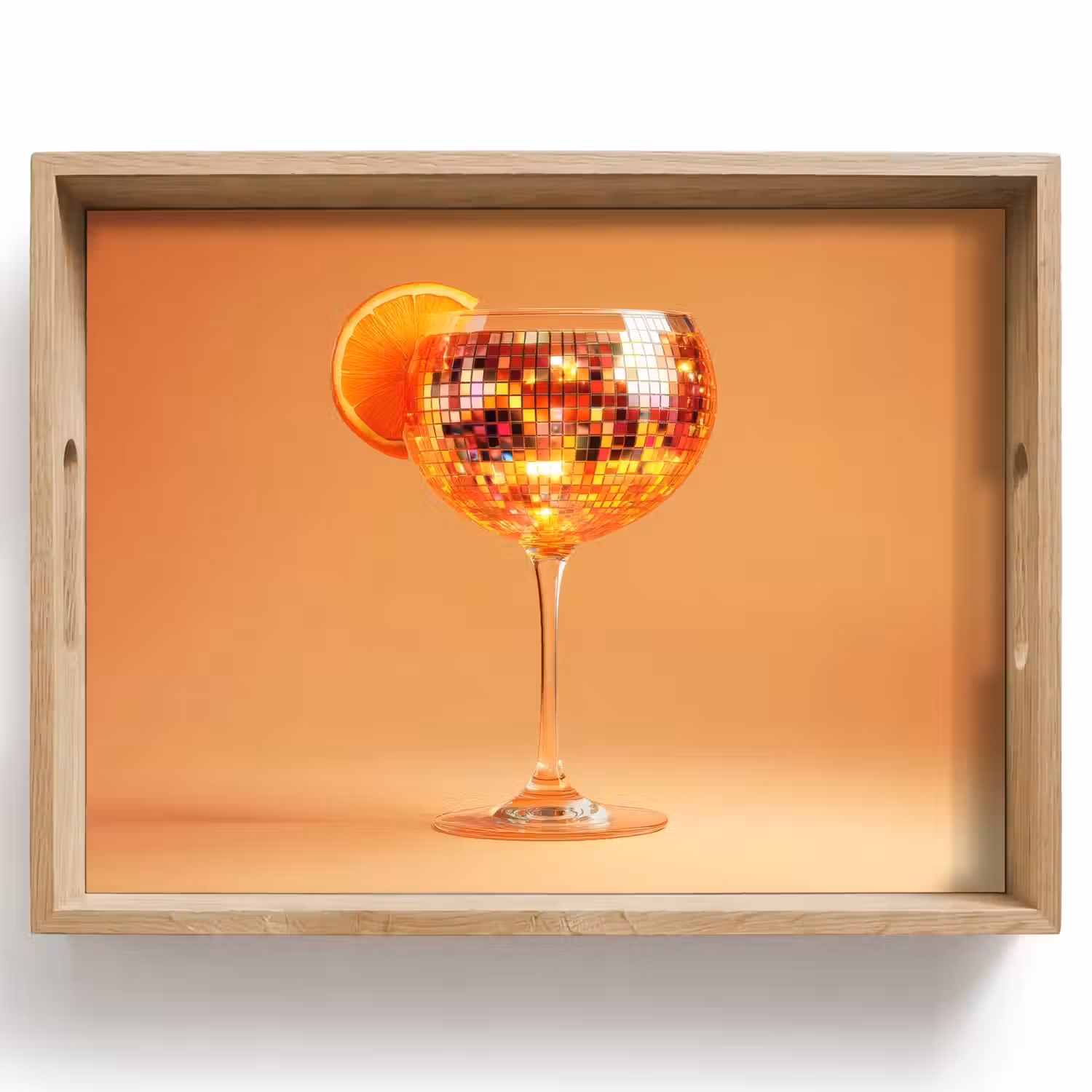 Drank - Oranje - Glitter - Disco Dienblad Rechthoek middel -z3d_shopping