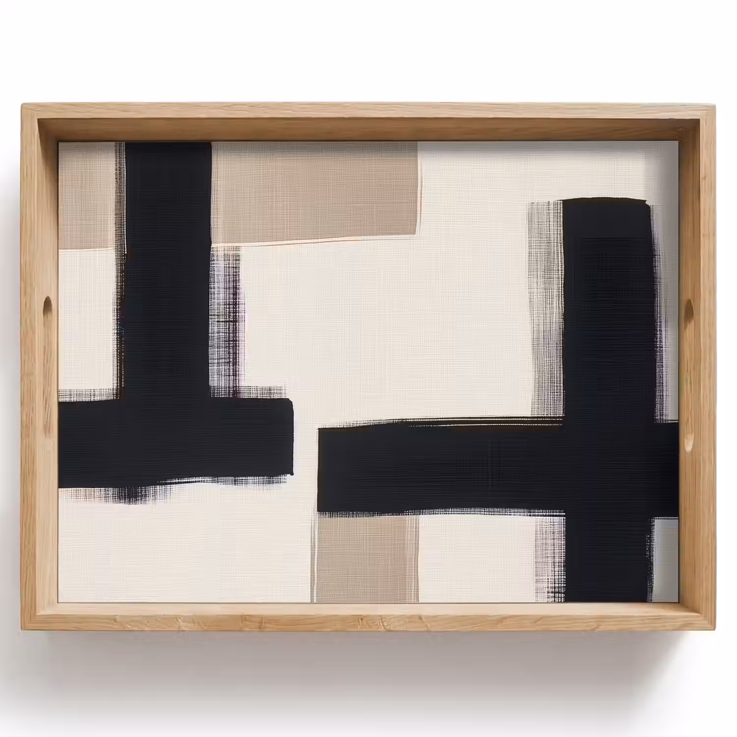 Zwart - Abstract - Japandi Dienblad Rechthoek middel -z3d_shopping