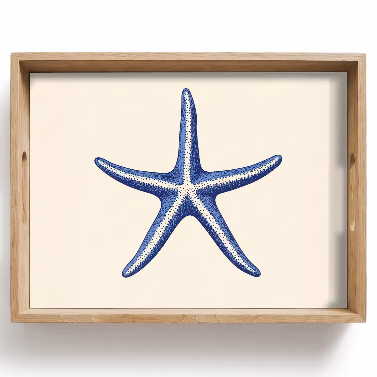 Blauwe zeester - Minimalistisch - Beige Dienblad Rechthoek middel -z3d_shopping