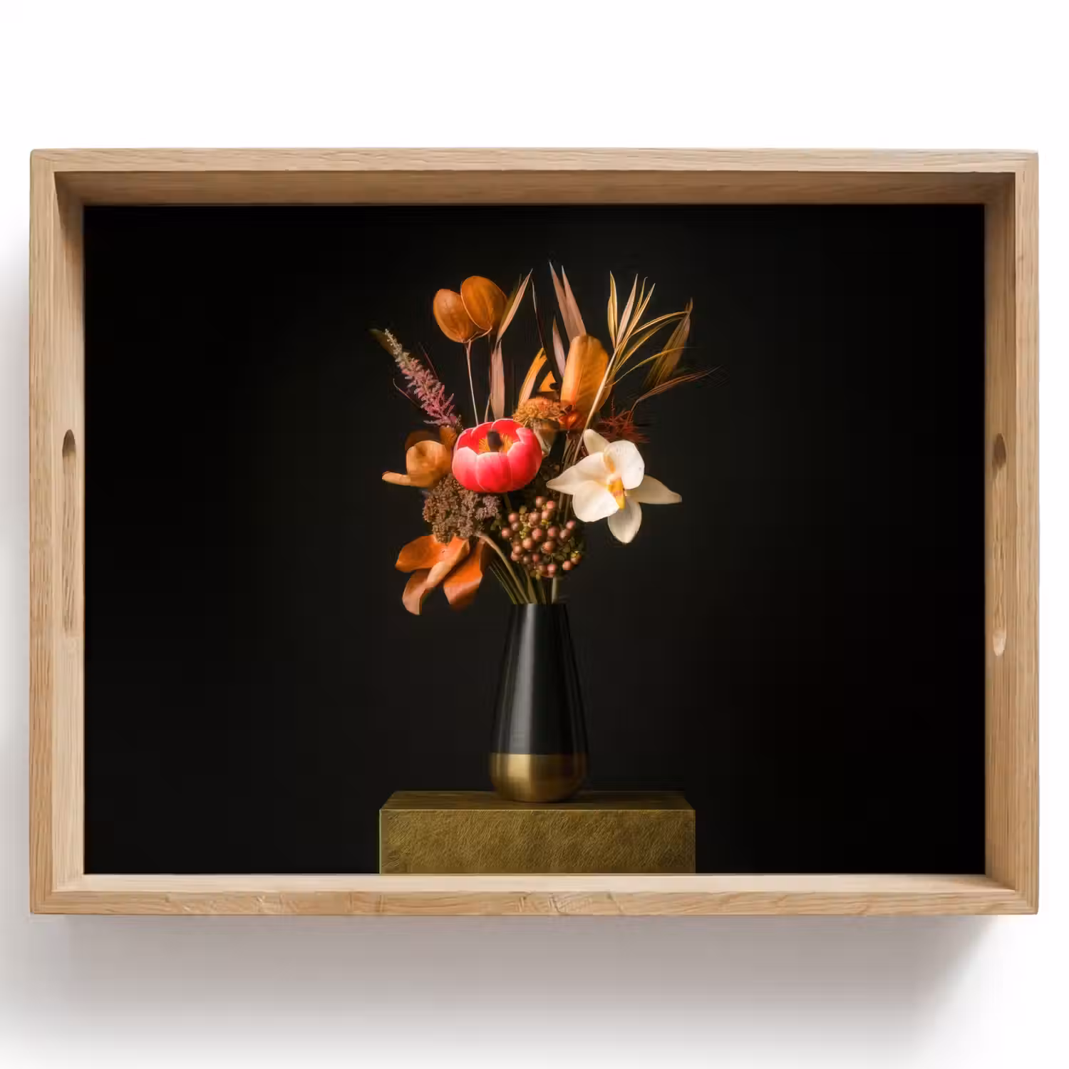Boeket - Oranje - Gouden - vaas Dienblad Rechthoek middel -z3d_shopping