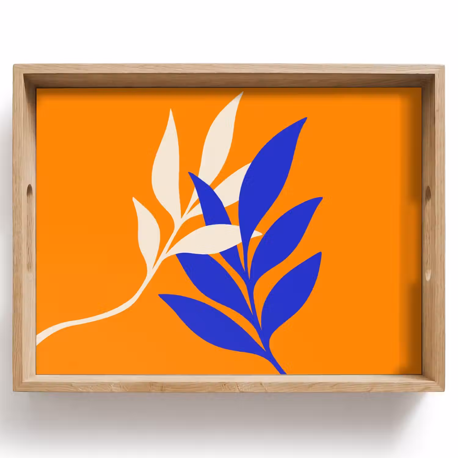 Takken - Bladeren - Minimalistisch - Blauw Dienblad Rechthoek middel -z3d_shopping