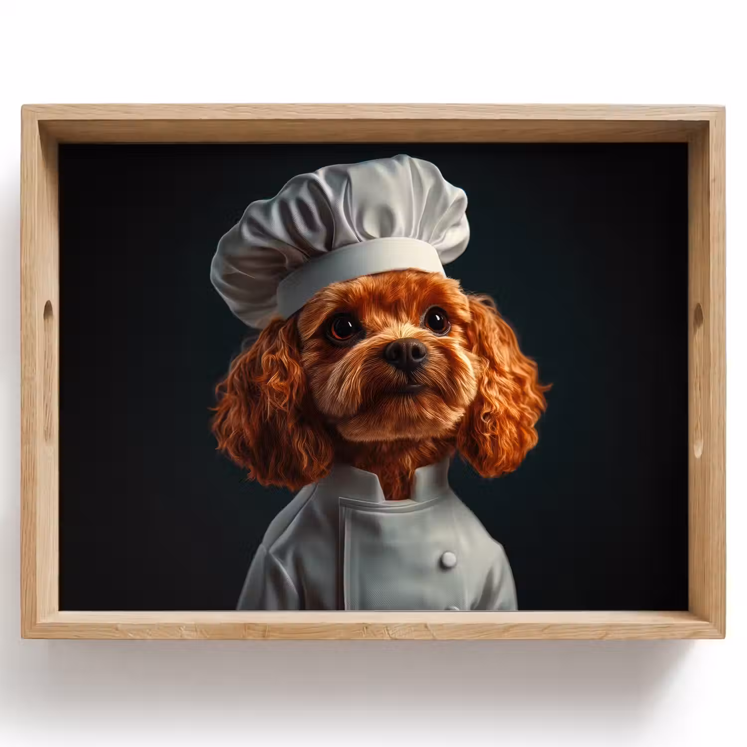 Bruin - Kok - Hondje Dienblad Rechthoek middel -z3d_shopping