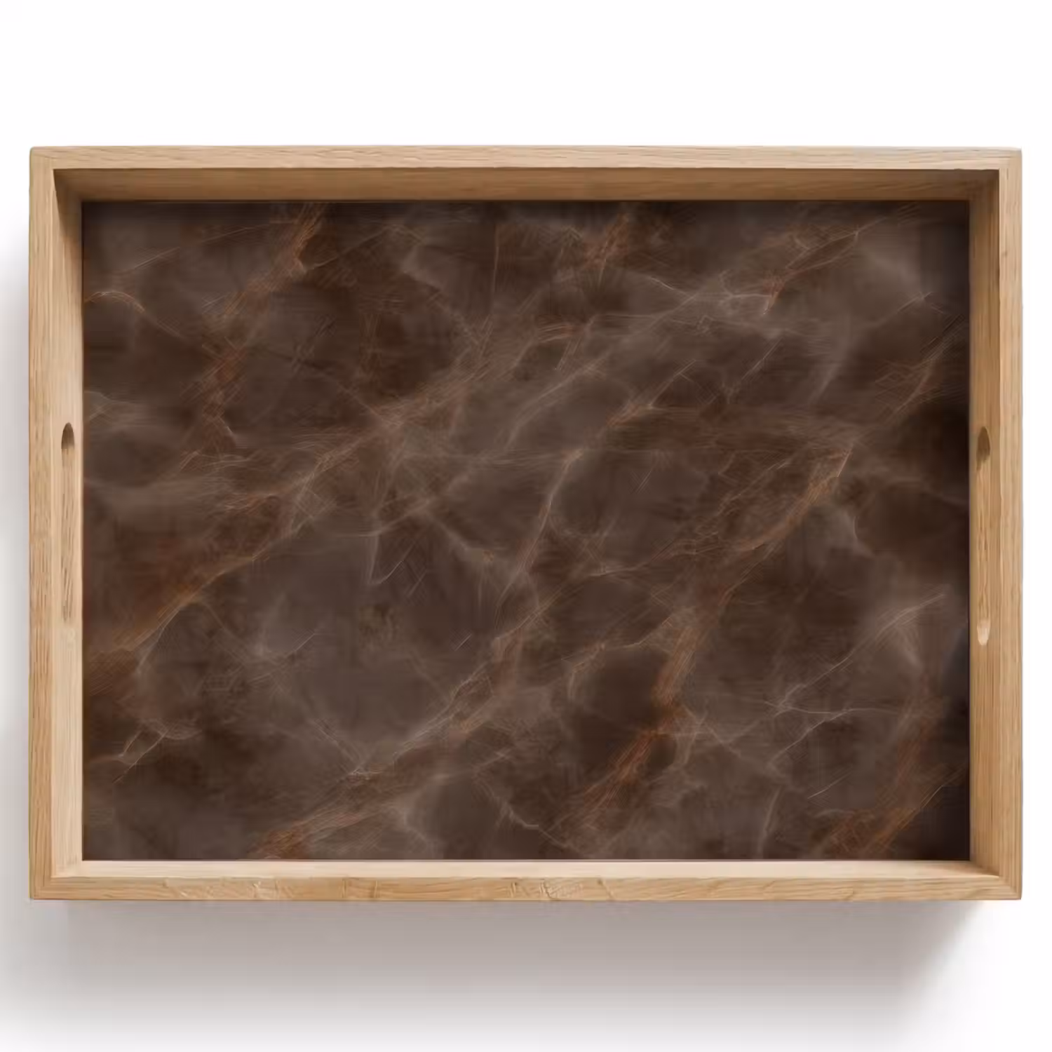 Bruin marmer - Organisch - Natuursteen Dienblad Rechthoek middel -z3d_shopping