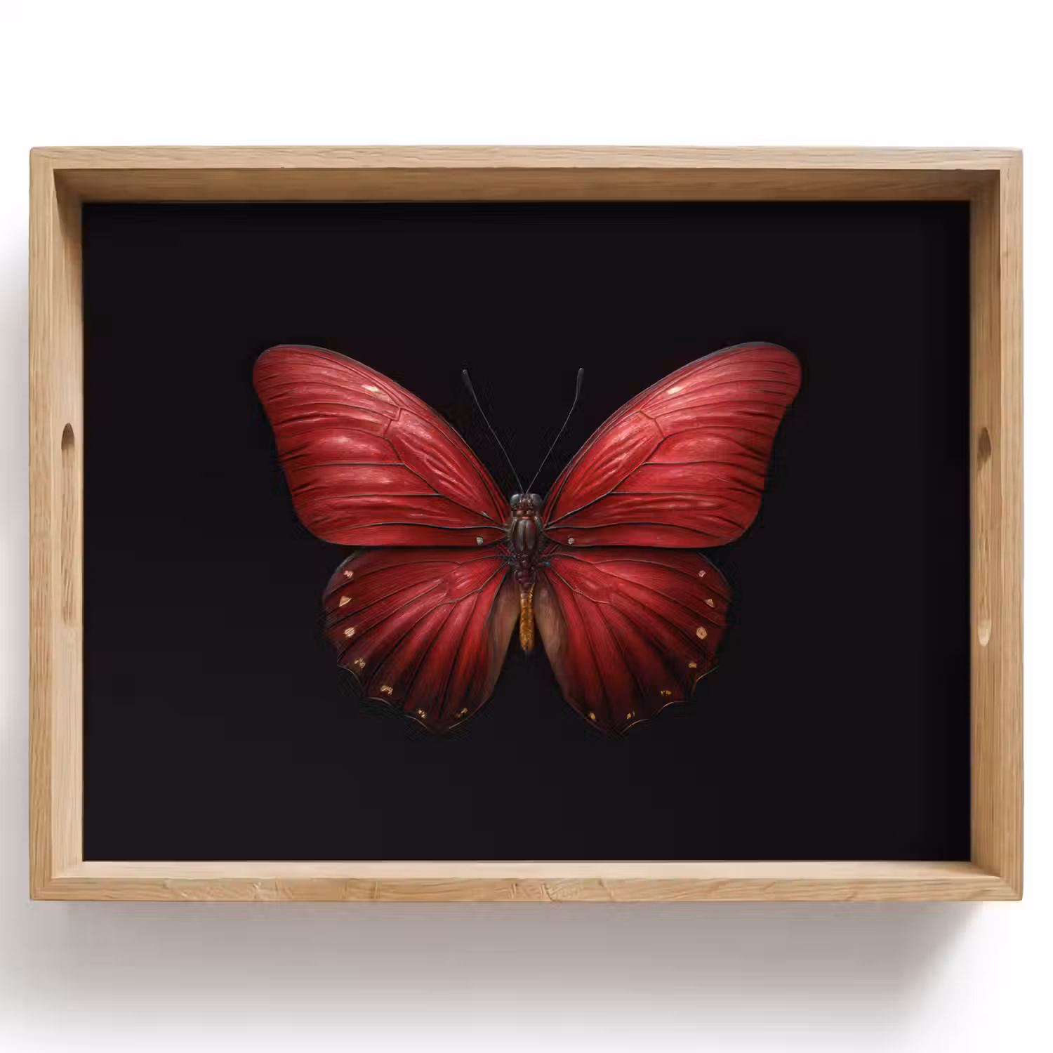 Vlinder - Rood - Minimalistisch Dienblad Rechthoek middel -z3d_shopping