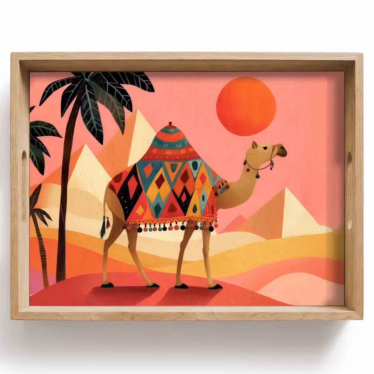 Kameel - Pyramides - Rode zon Dienblad Rechthoek middel -z3d_shopping