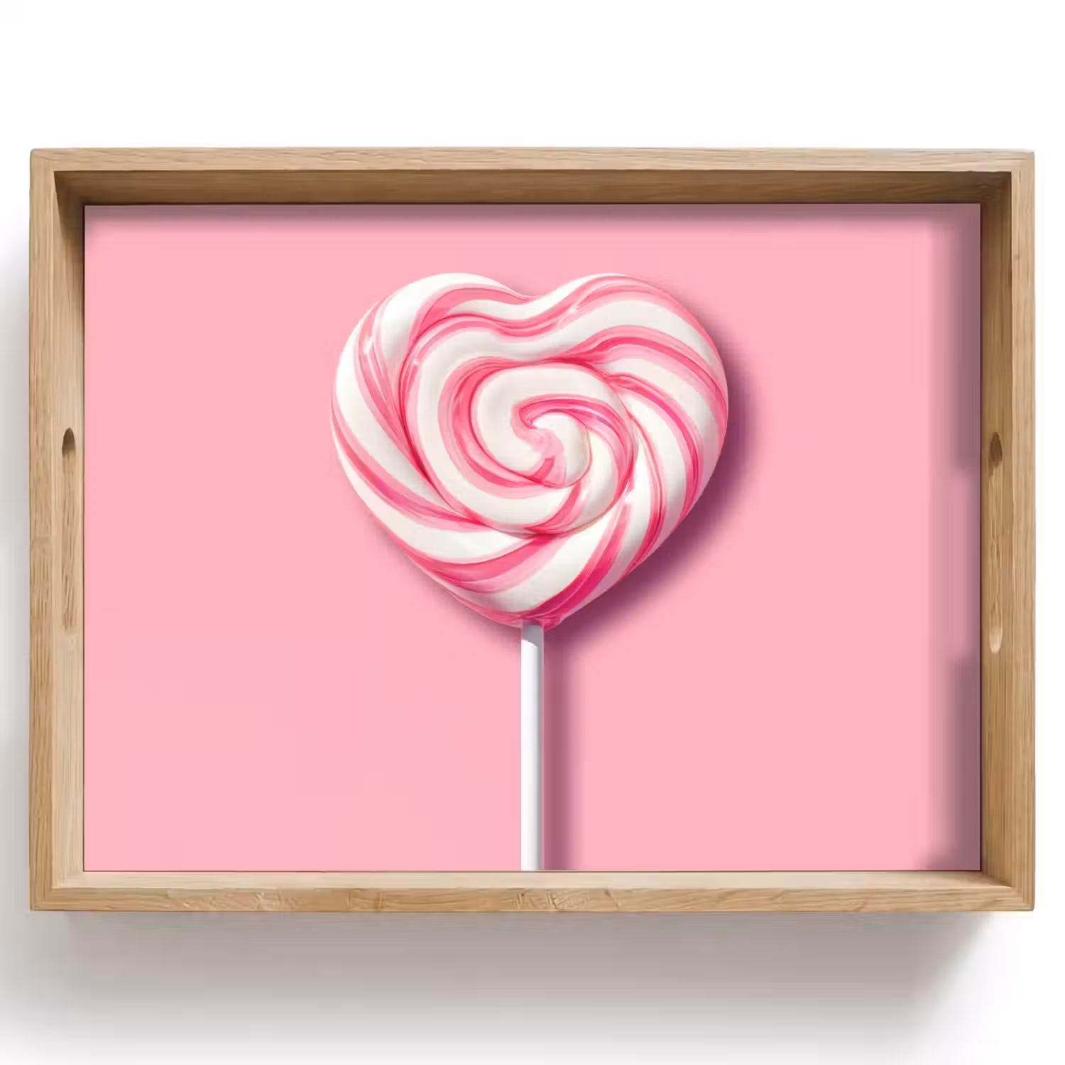 Snoep - Lolly - Hart- Roze Dienblad Rechthoek middel -z3d_shopping