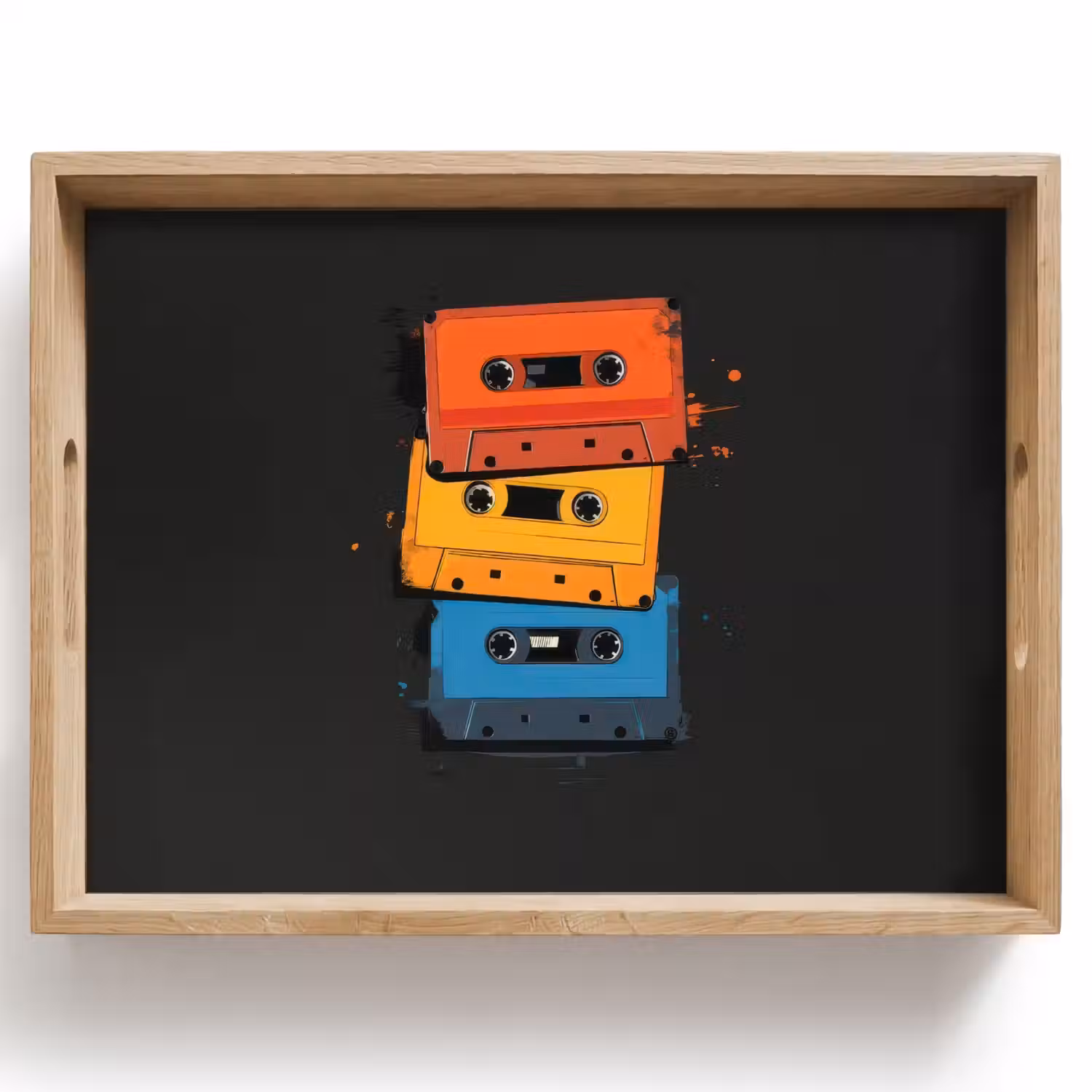 Cassettes - Kleurrijk - Verfspatten Dienblad Rechthoek middel -z3d_shopping