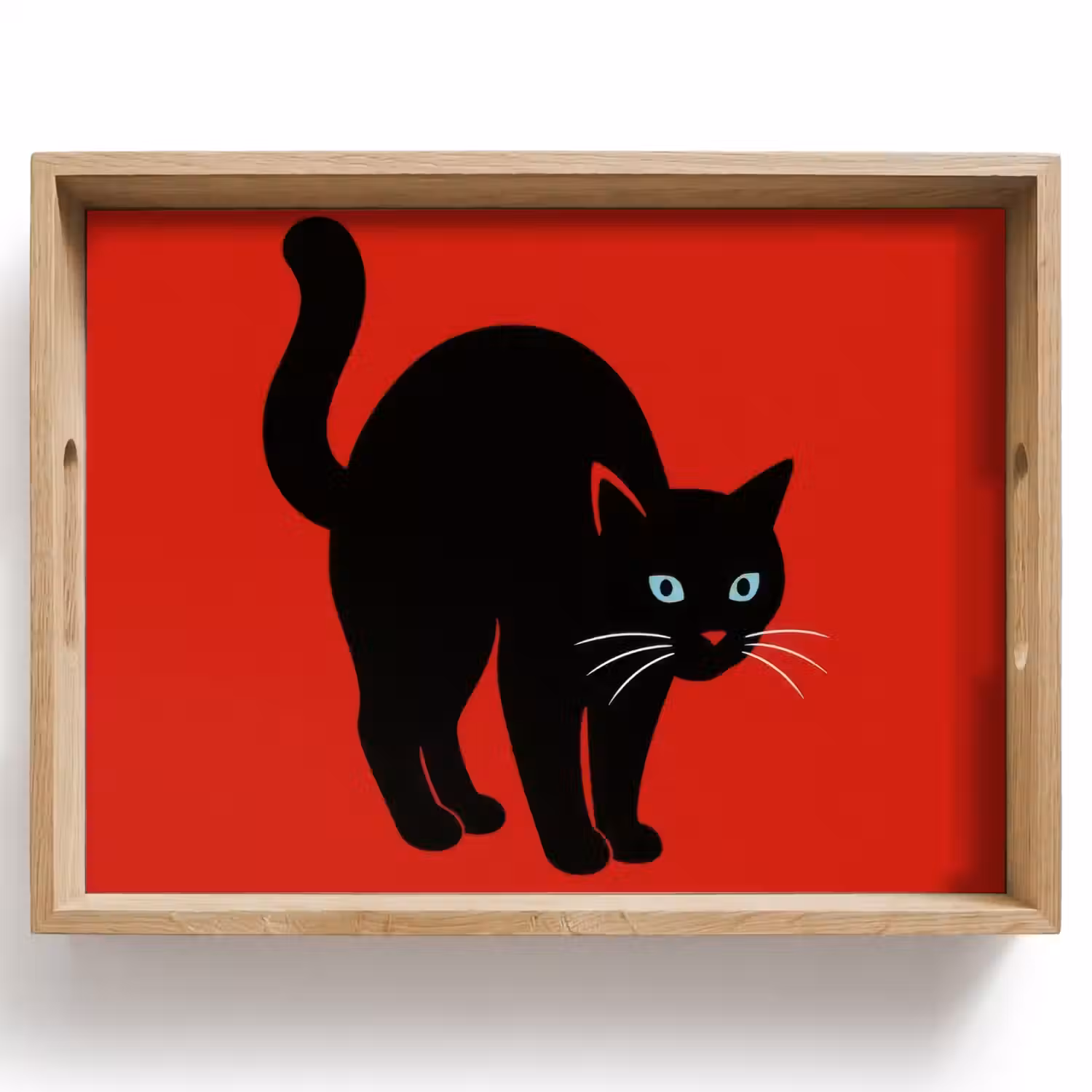Kat - Zwart - Staart Dienblad Rechthoek middel -z3d_shopping